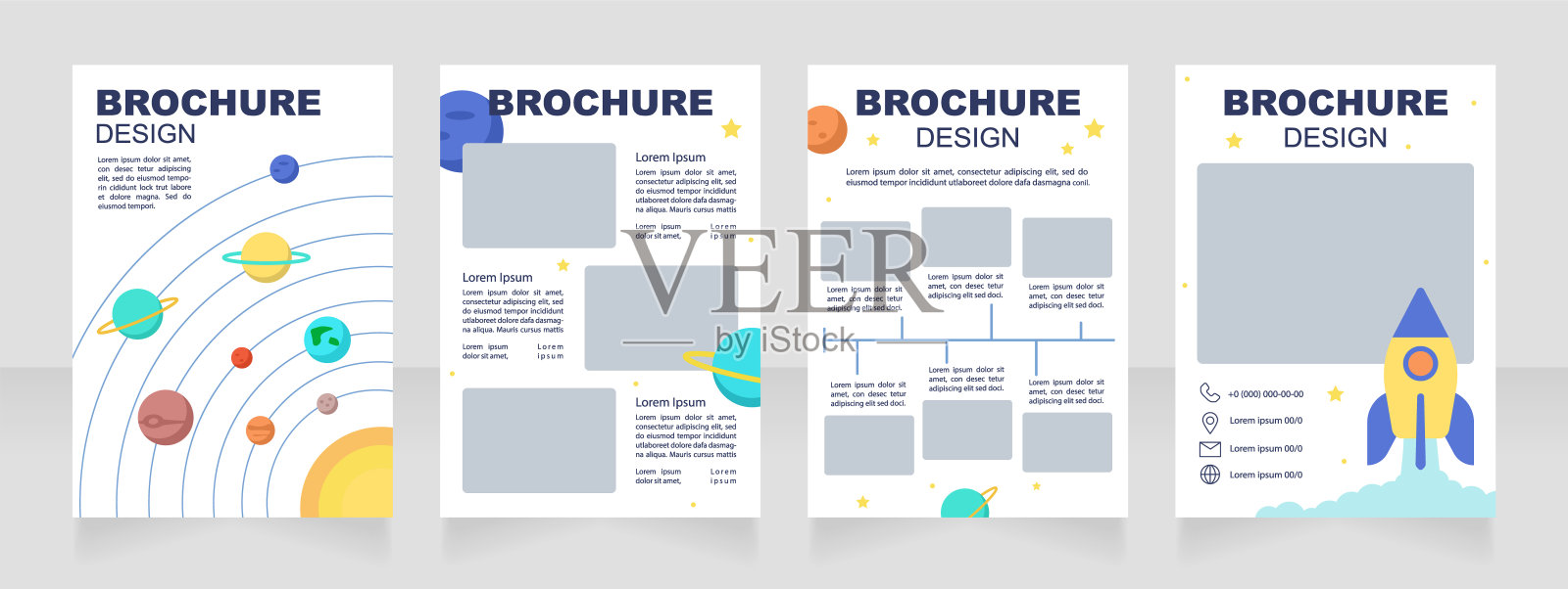 与朋友一起学习天文学空白画册设计设计模板素材