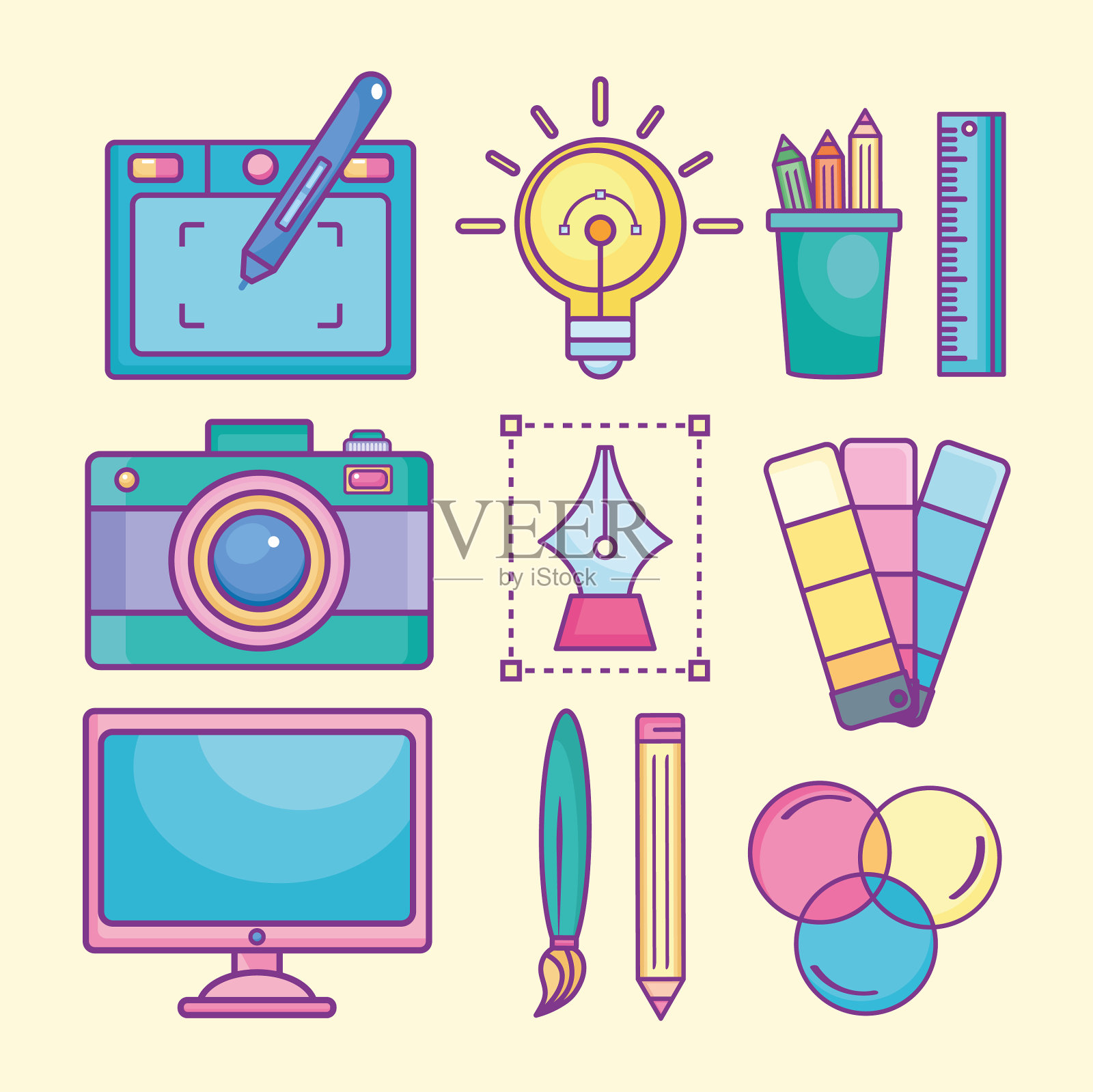 设计师的八个图标图标素材