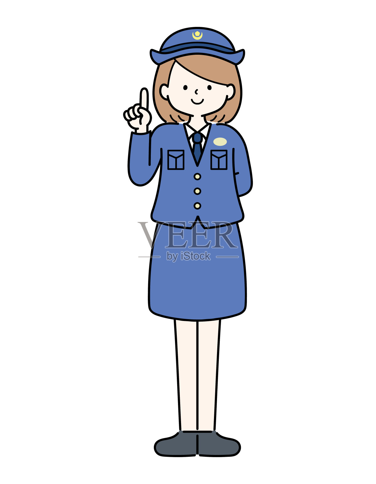 女警察指指点点的插图插画图片素材