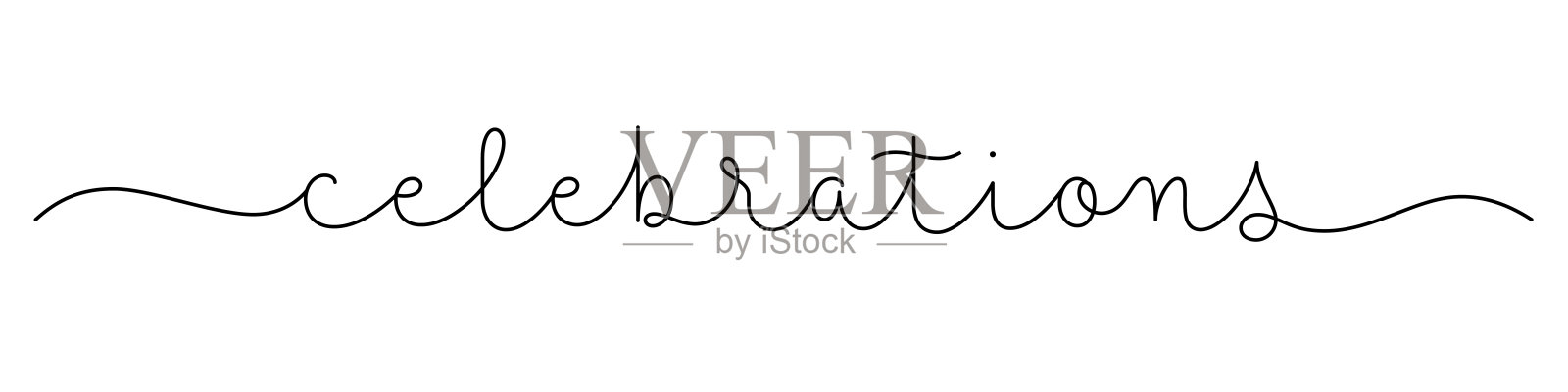 庆祝黑色单线书法旗帜插画图片素材