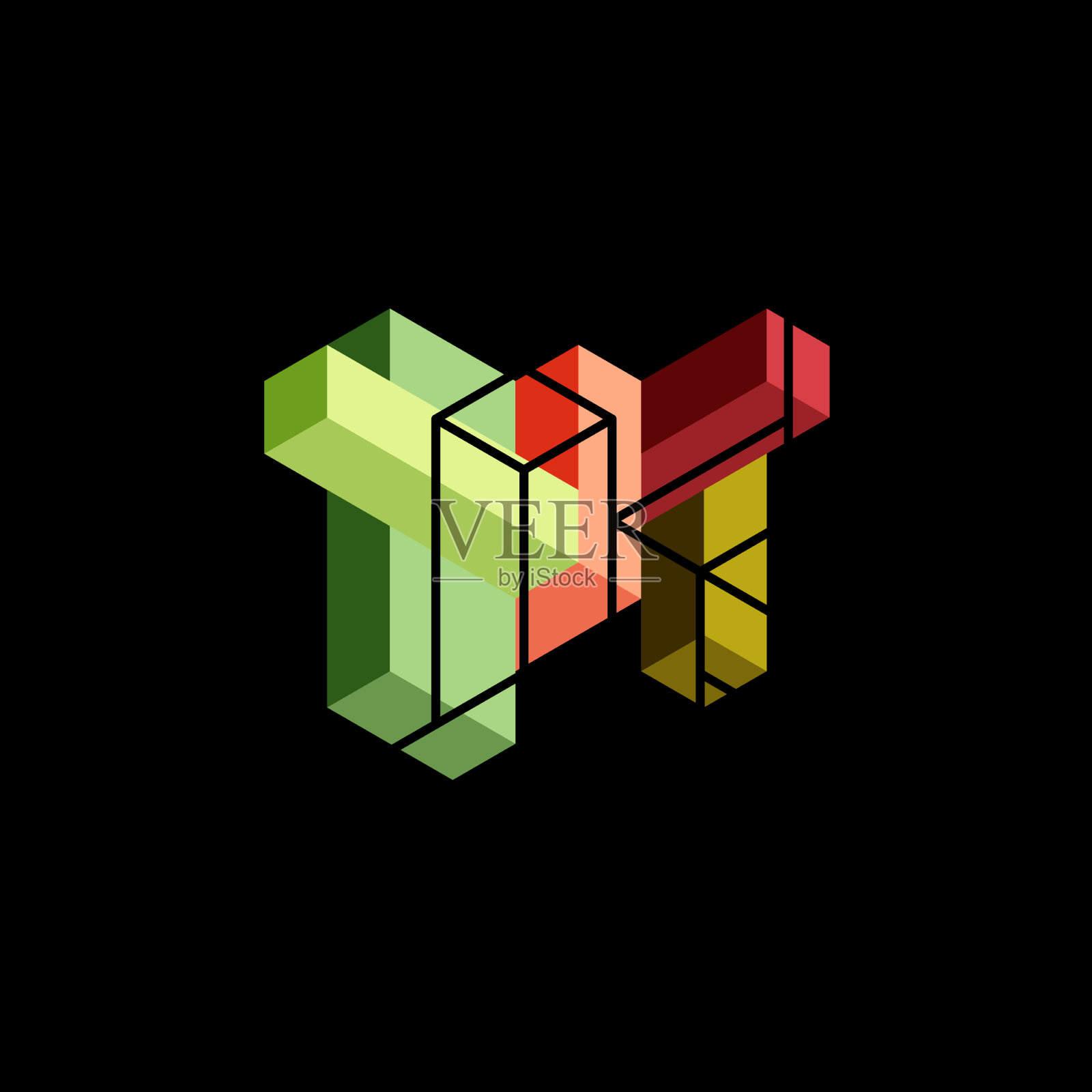 抽象背景三维立方体立方元素和插画图片素材