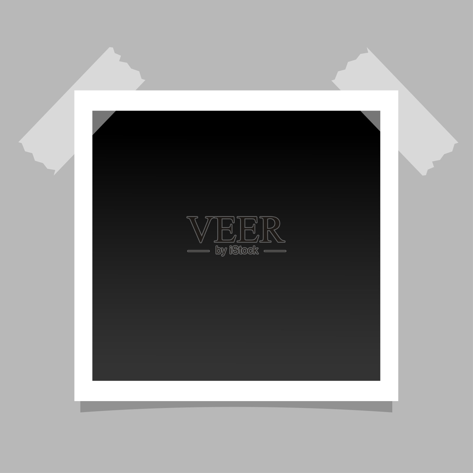 逼真的相框上的胶带。模板图设计插画图片素材