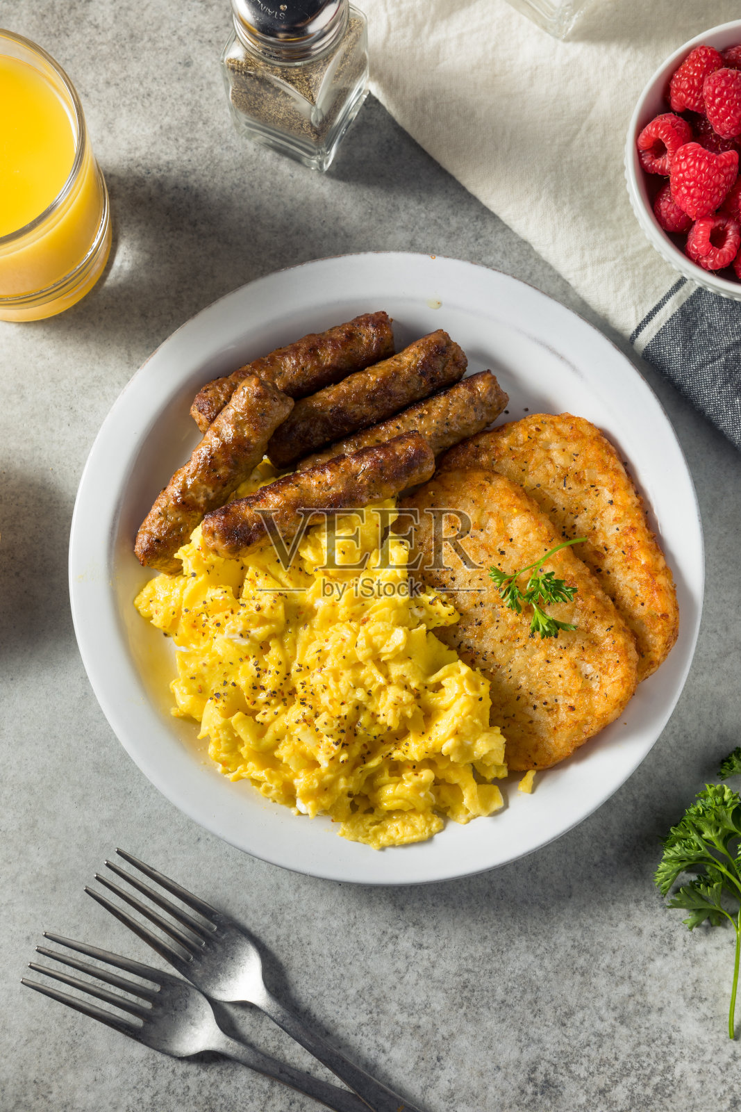 健康自制炒蛋早餐照片摄影图片