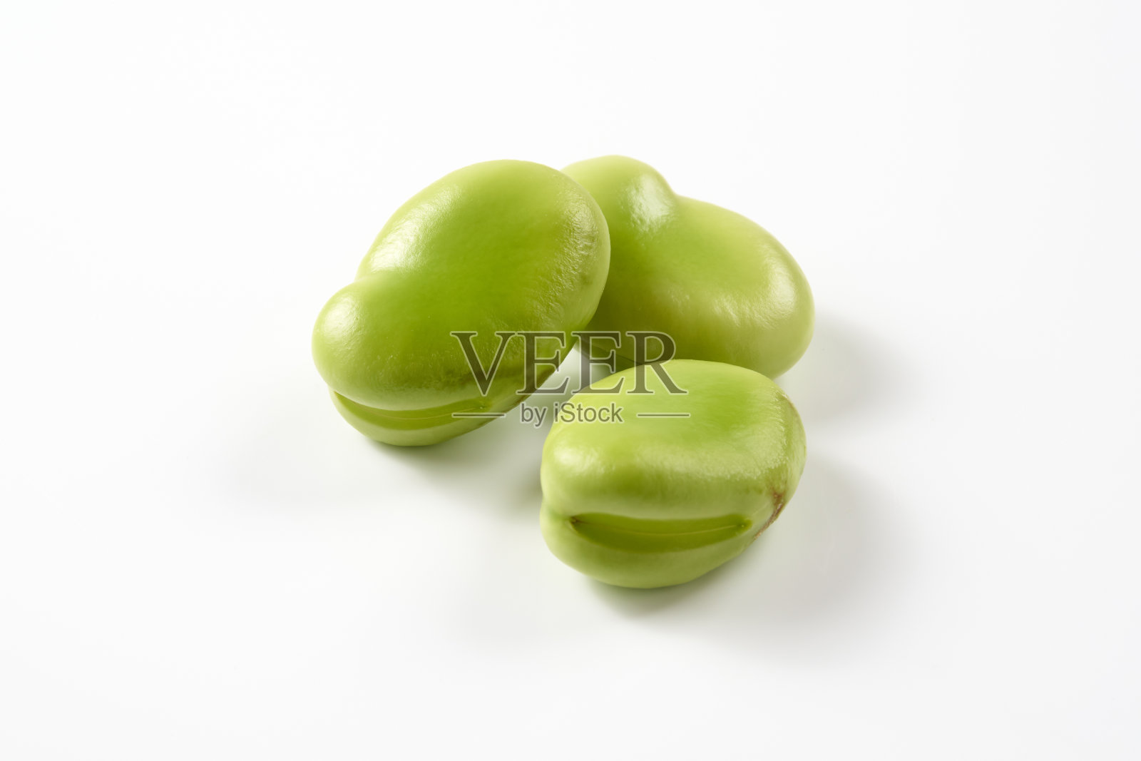 白色背景上的蚕豆果实照片摄影图片