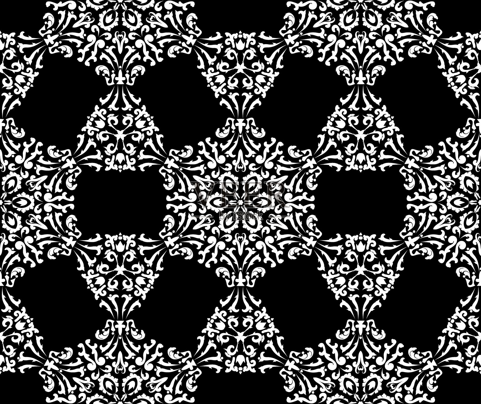 圆形元素的花白色图案。插画图片素材