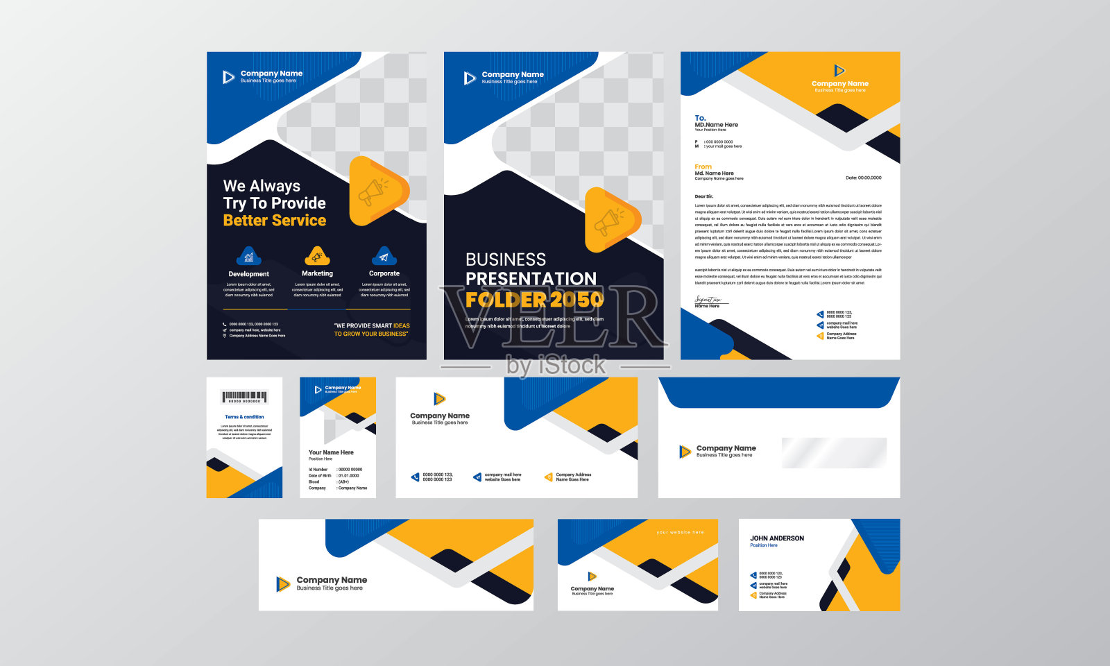 企业品牌标识设计模板。插画图片素材