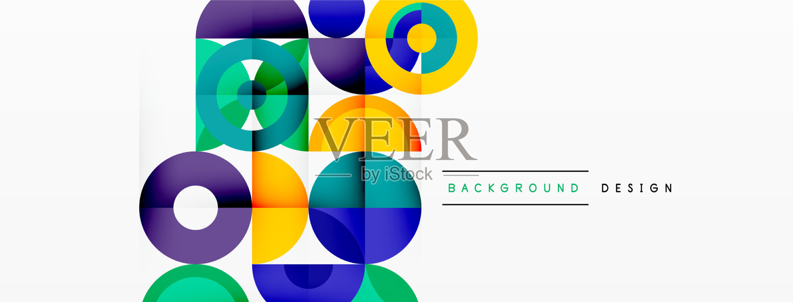 彩色圆抽象背景模板插画图片素材