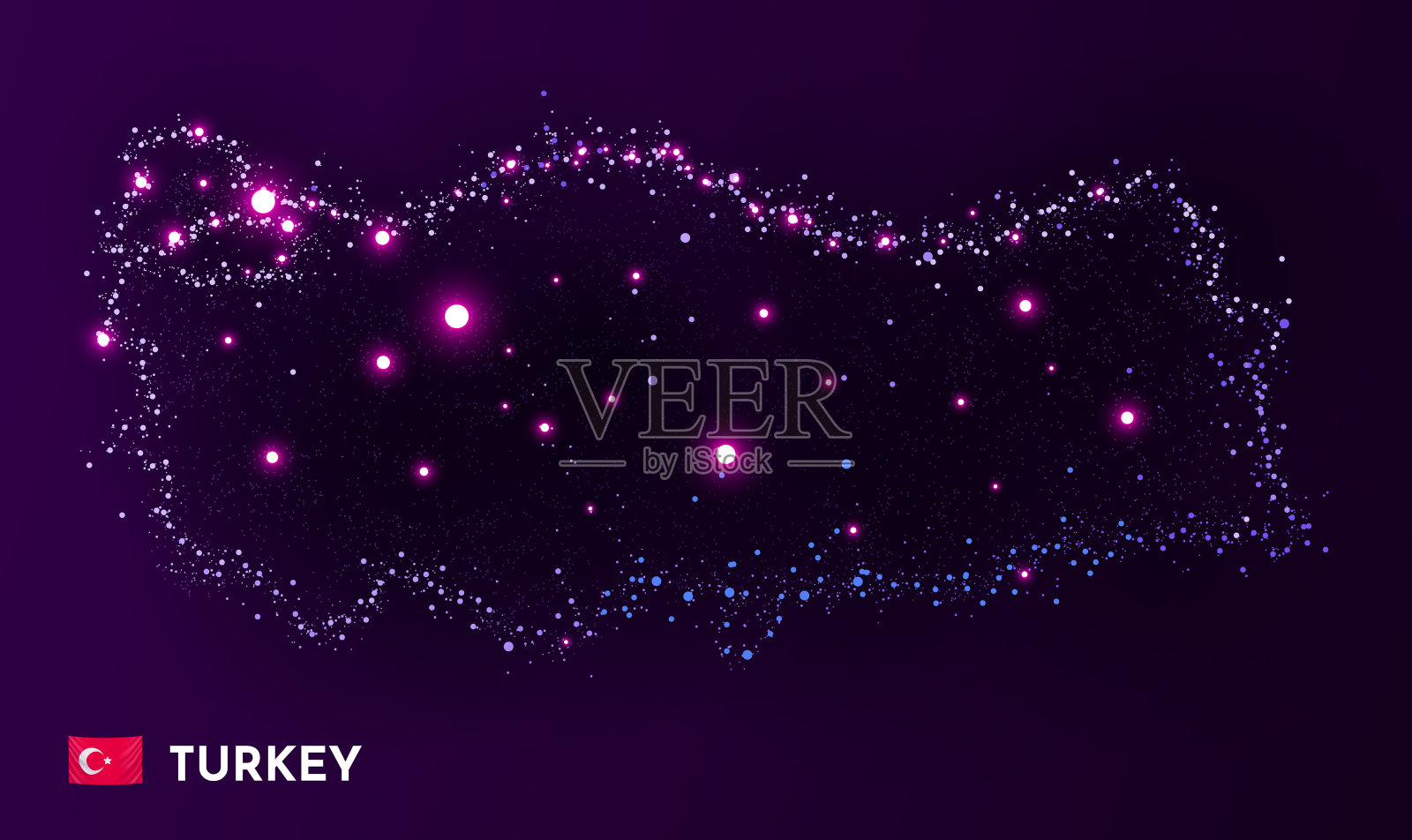 土耳其星点地图。全球化的概念。空间的观点。插画图片素材