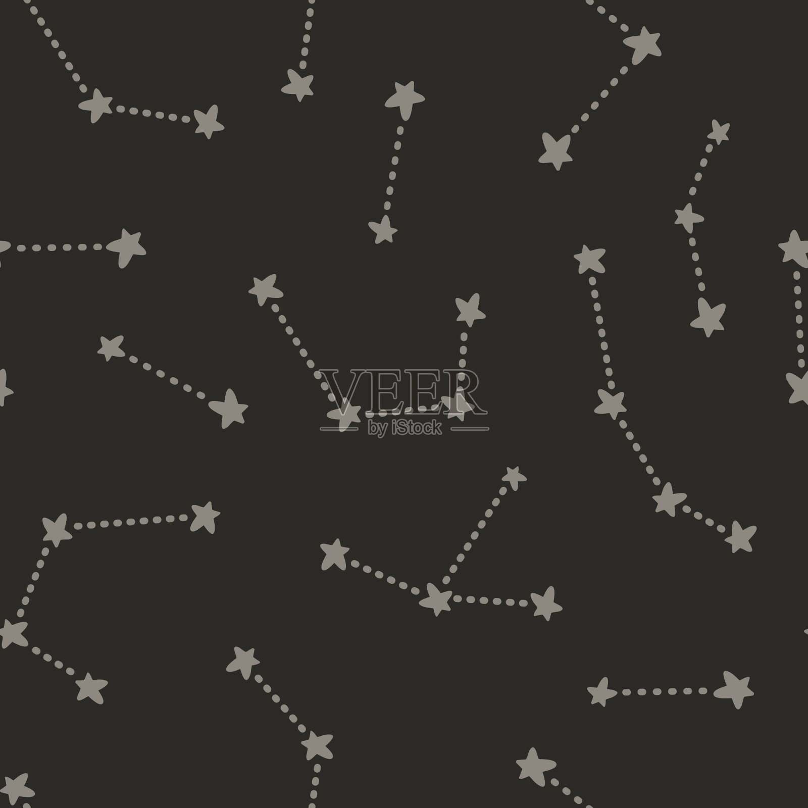 向量无缝模式与天空上的星星插画图片素材