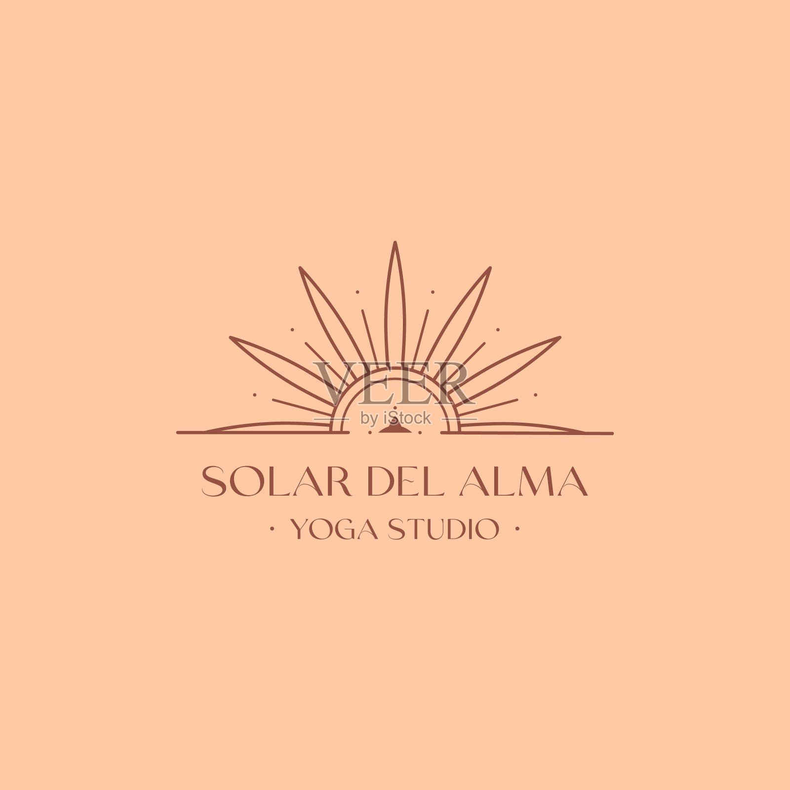 矢量波西米亚符号设计模板与太阳,星星和太阳爆发设计元素图片