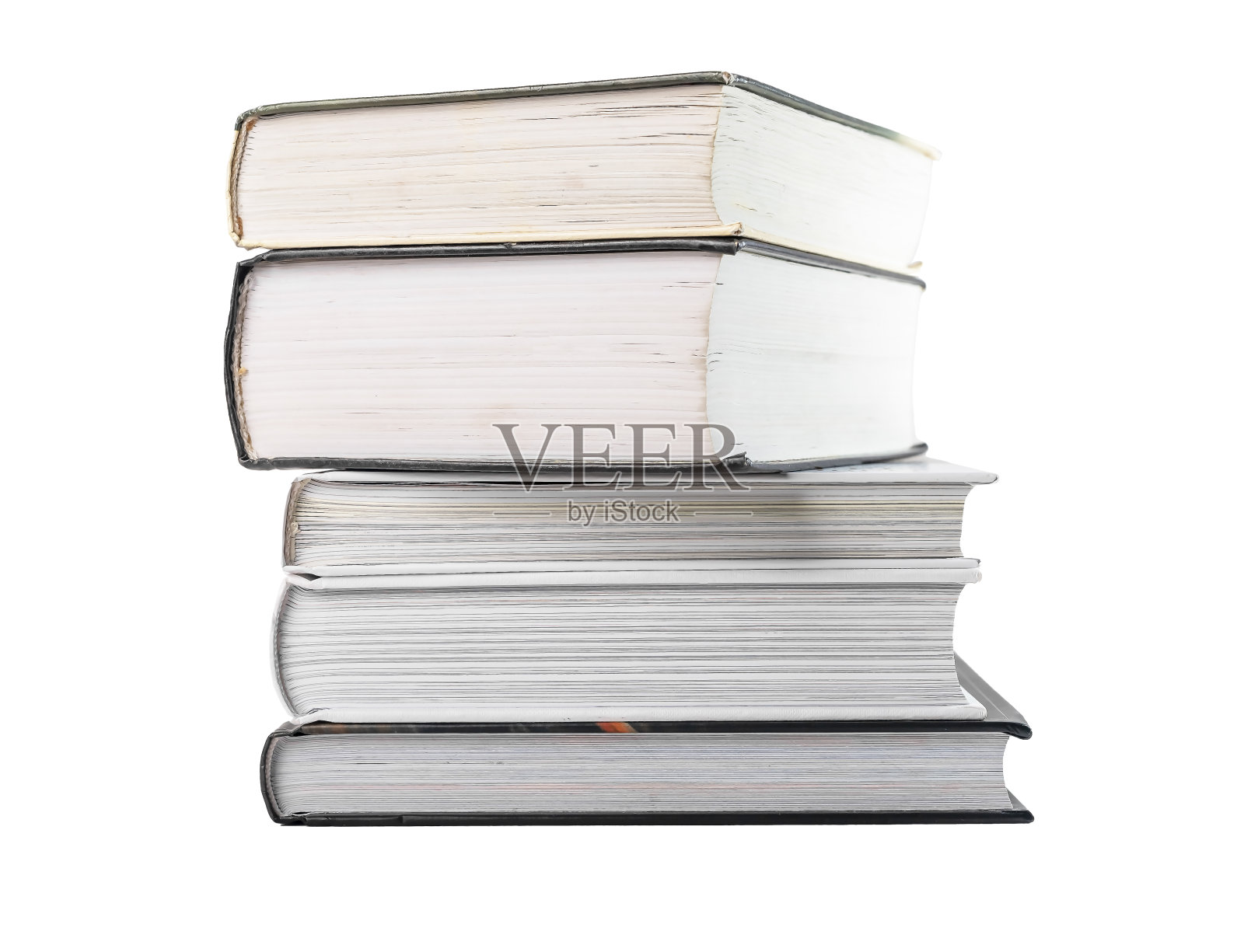 书籍孤立地堆放在白色背景上。教育的概念。法典,字典,百科全书,经典著作照片摄影图片