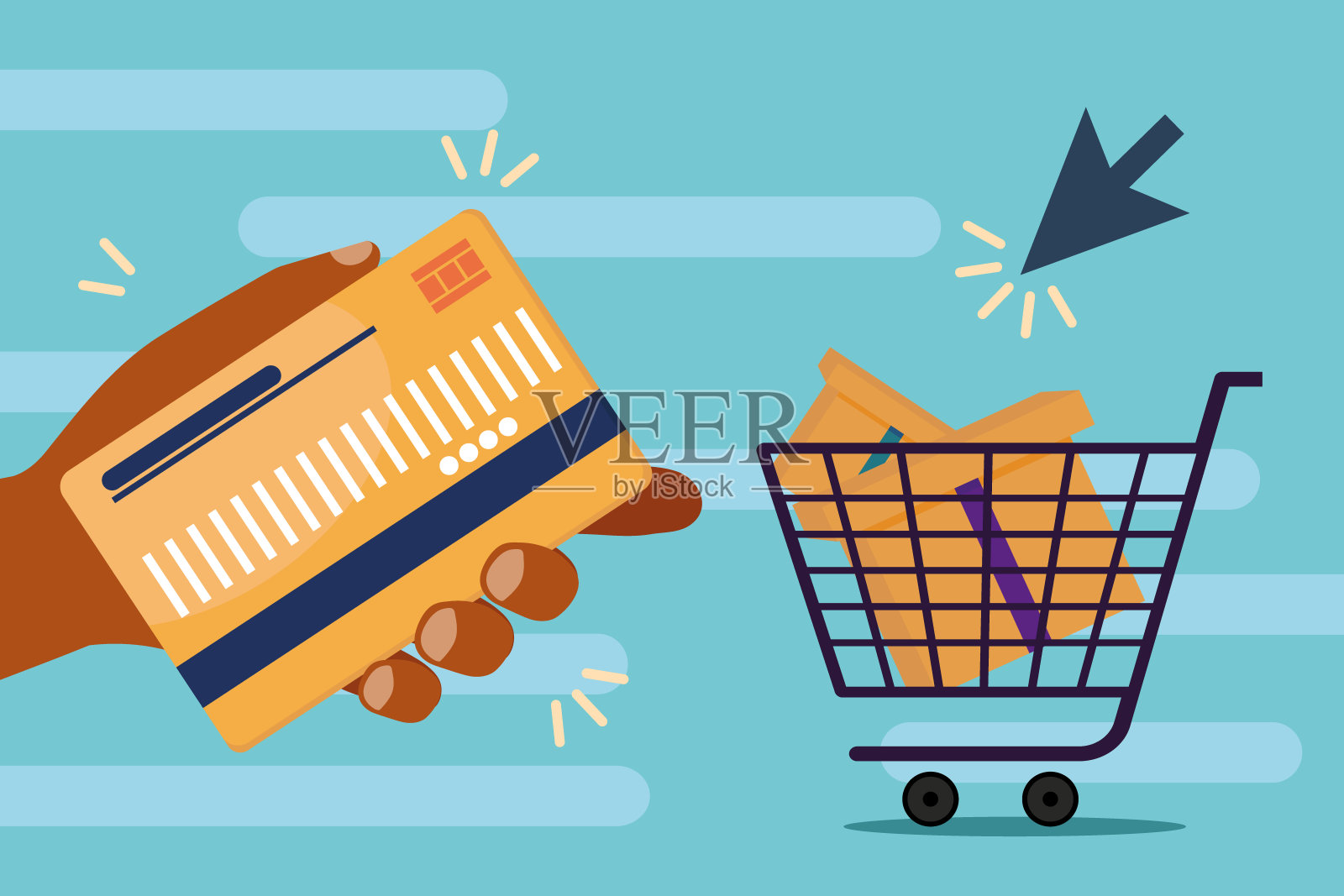 网上购物商务插画图片素材