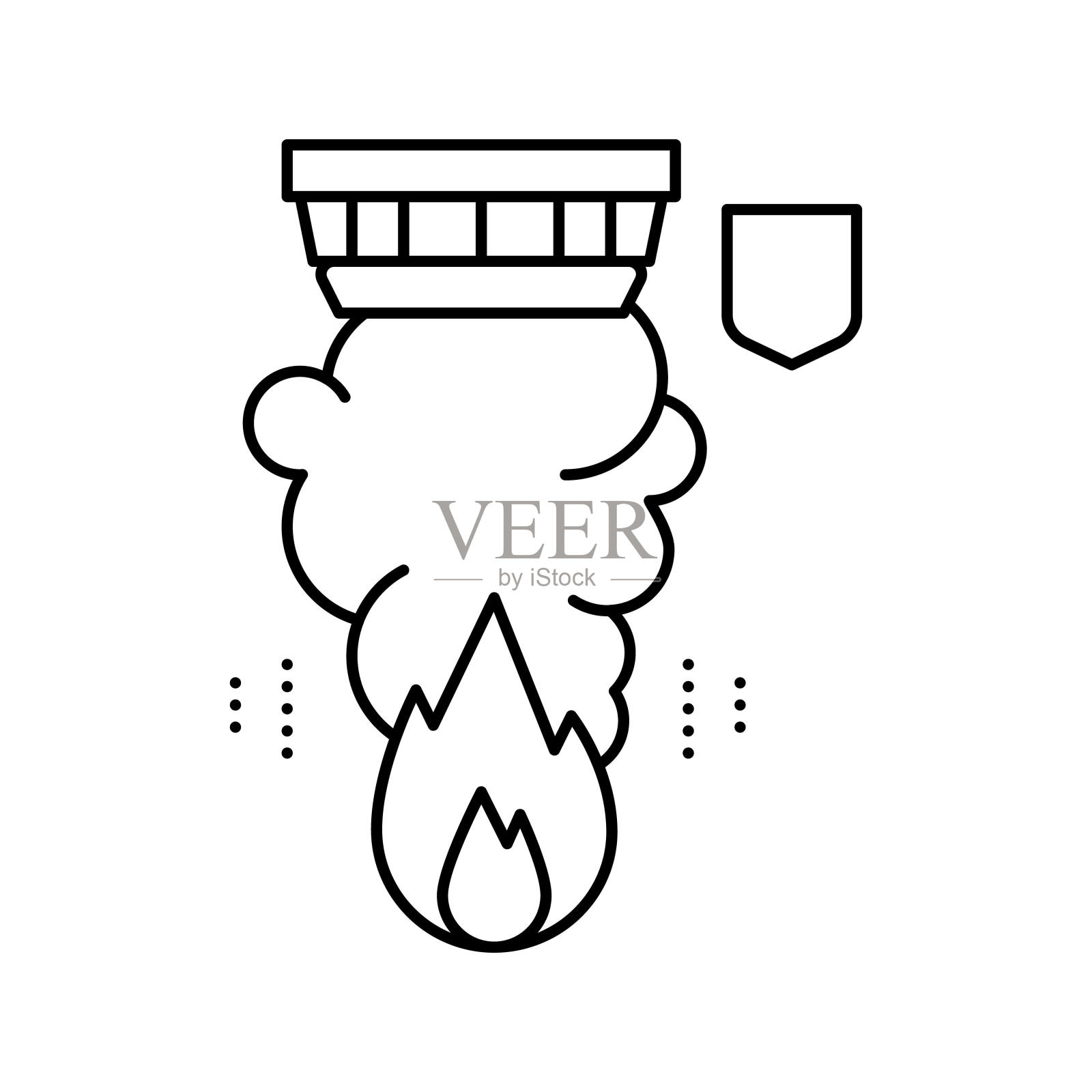 运动传感器线图标矢量孤立插图插画图片素材