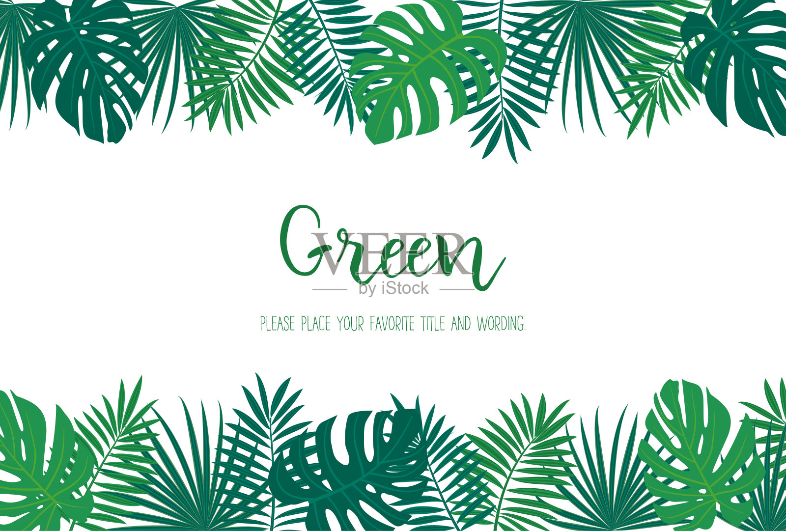 热带树叶背景材料插画图片素材