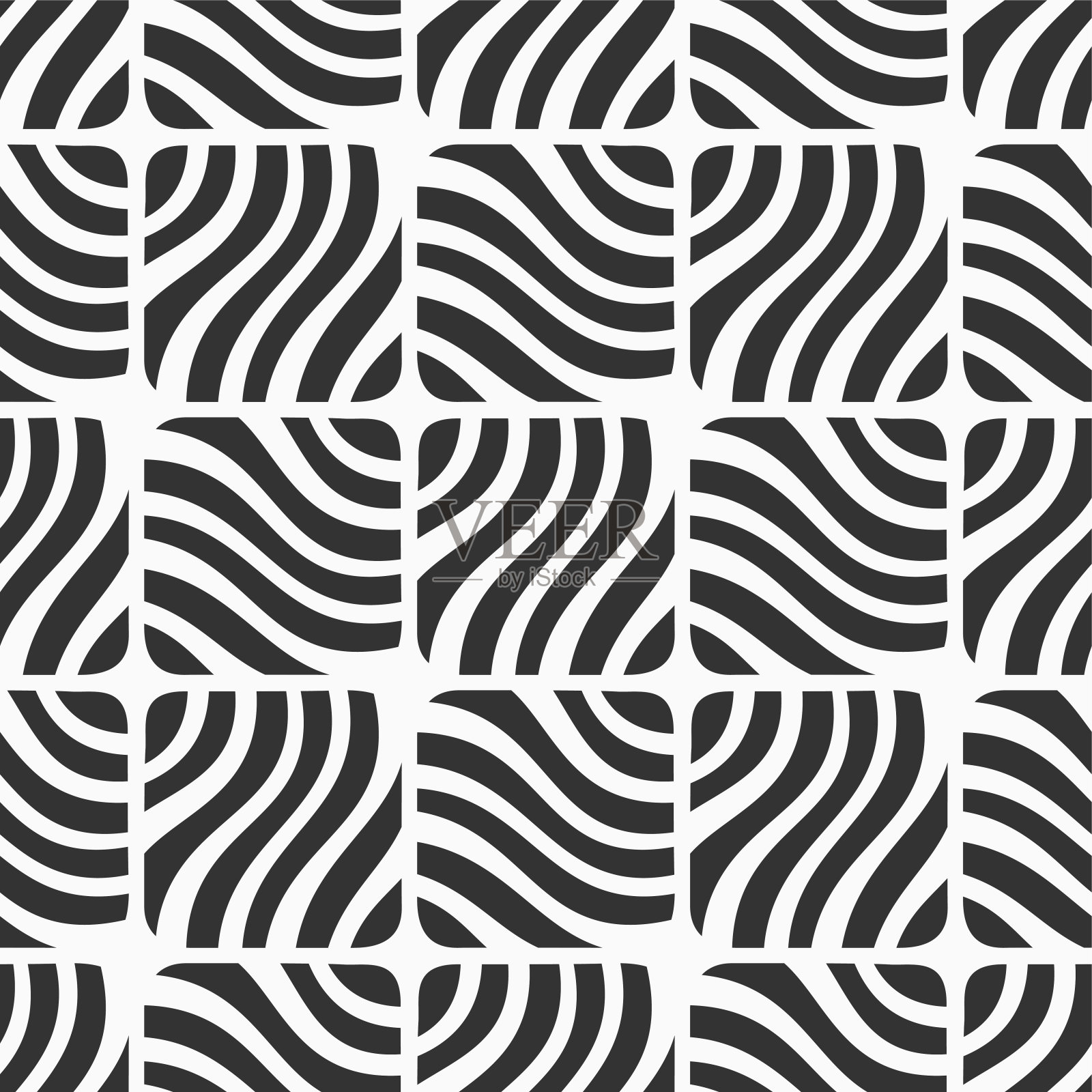 抽象条纹正方形无缝矢量图案。插画图片素材