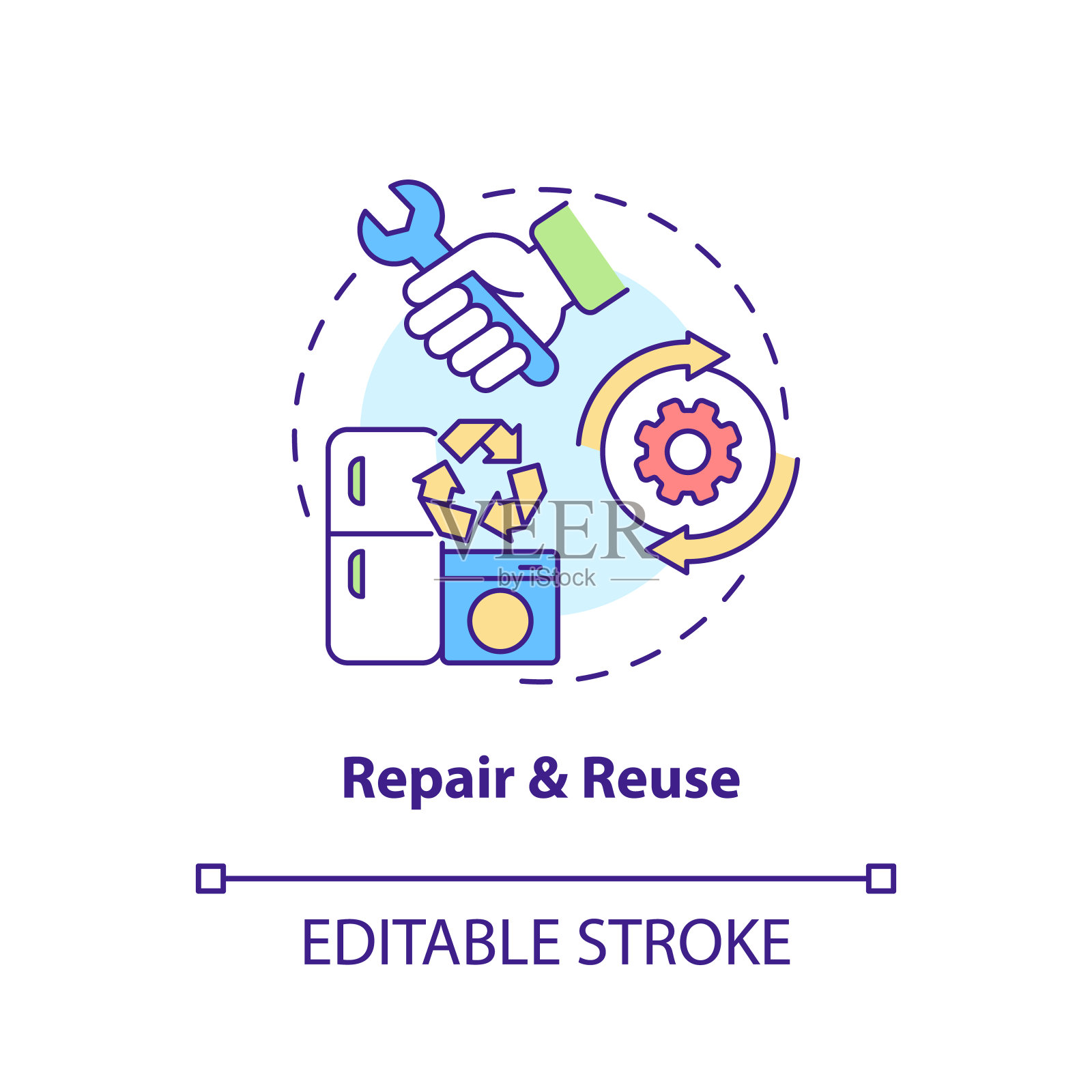 修复和重用概念图标插画图片素材