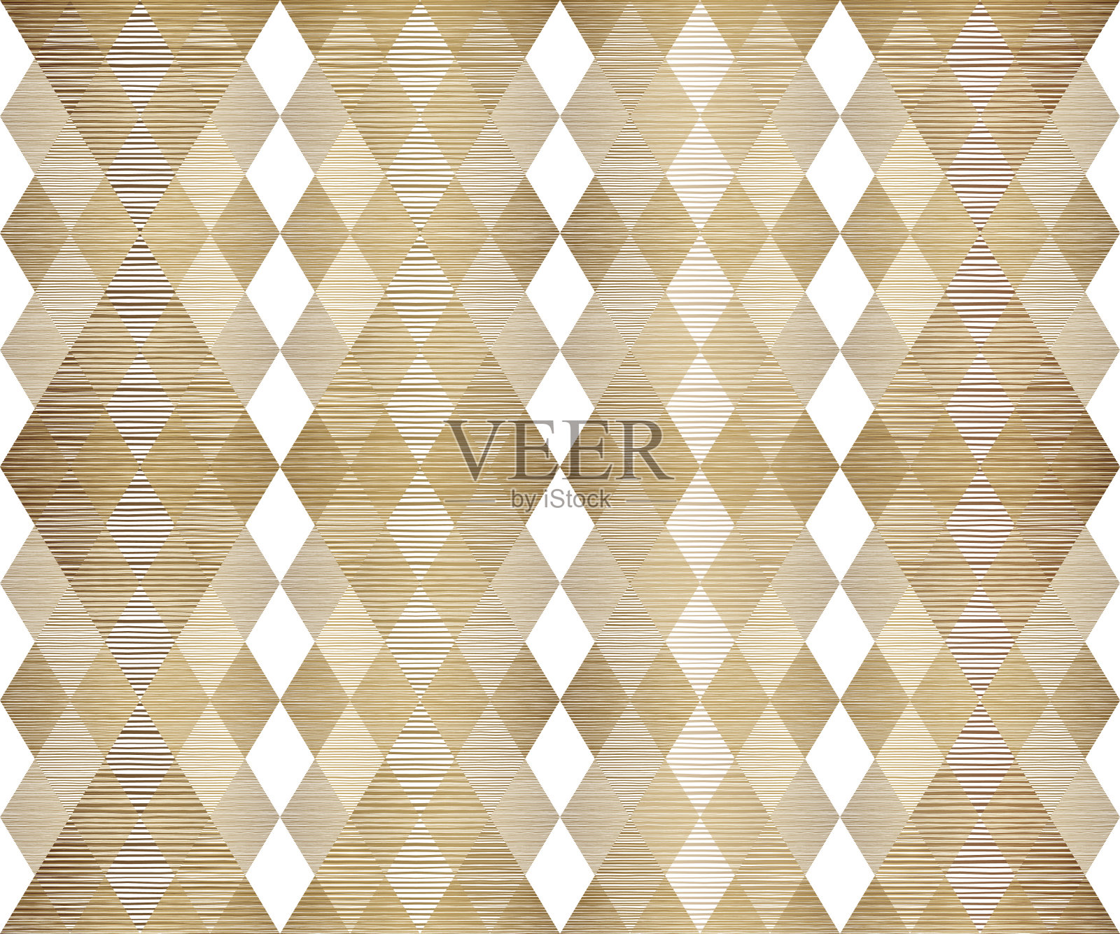 菱形无缝图案设计在金和白几何风格插画图片素材