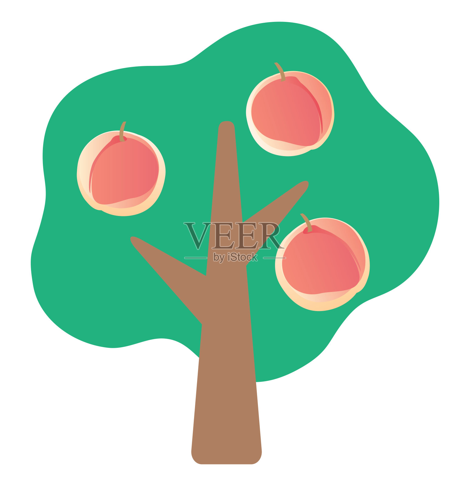 桃树图标。插画图片素材