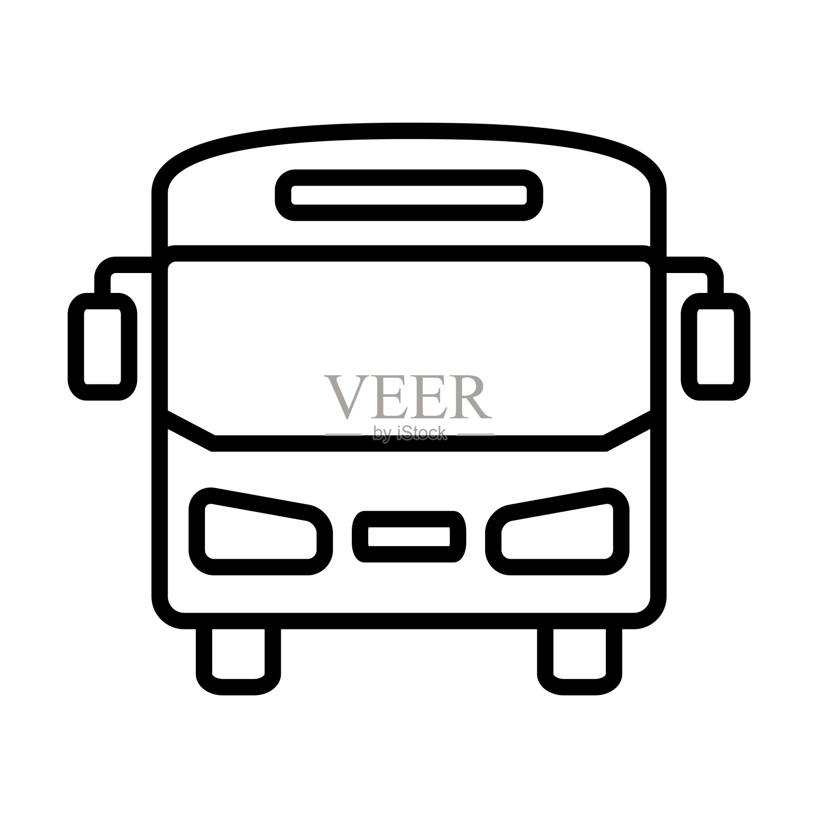 公共汽车图标标志设计矢量模板插图插画图片素材