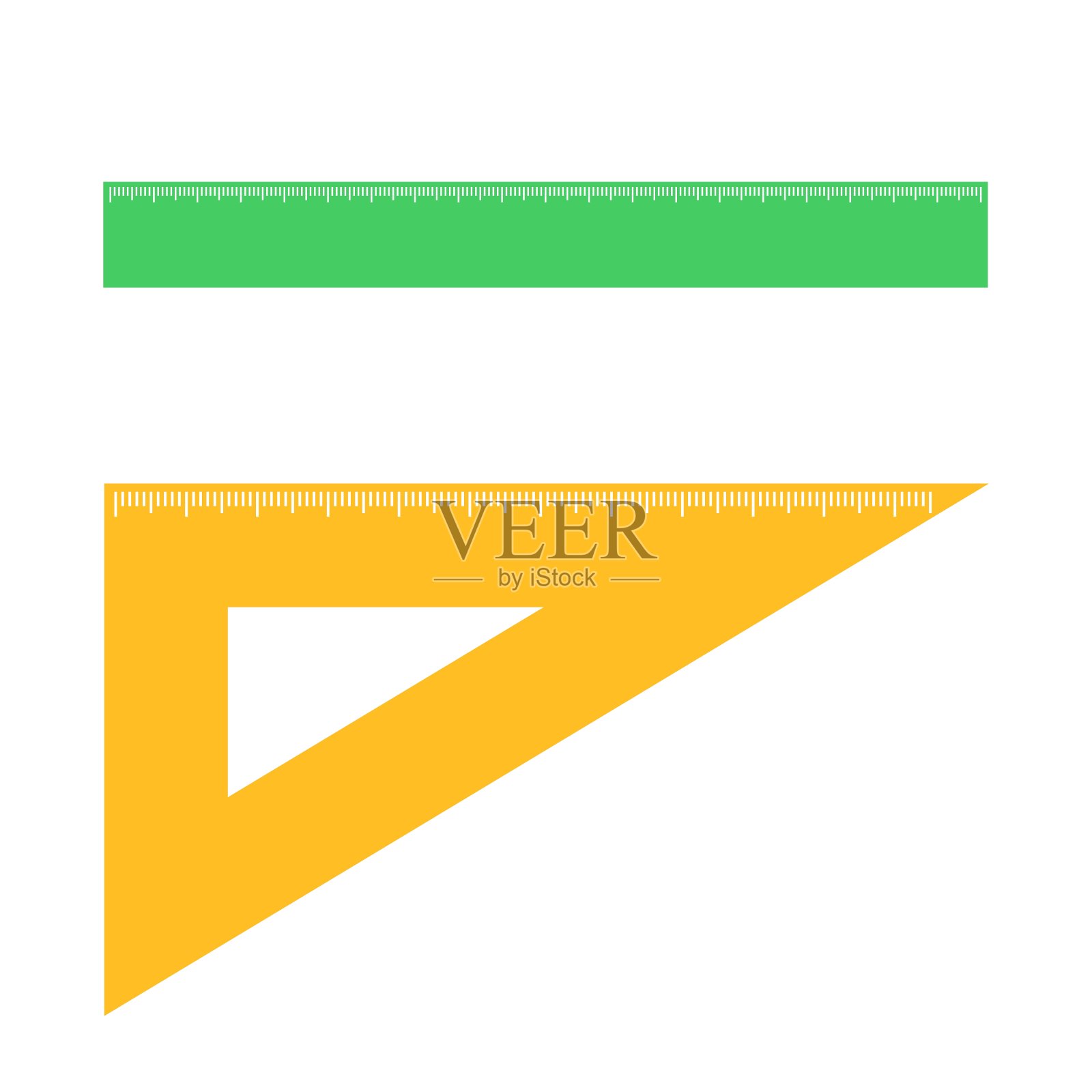 三角形的统治者。统治者。起草。向量孤立的插图。插画图片素材