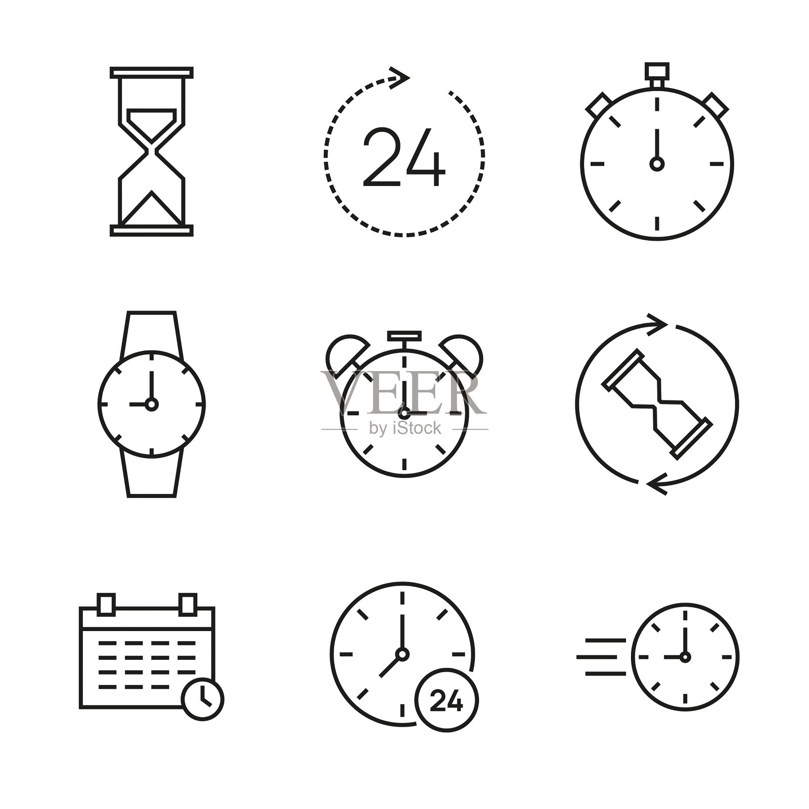 时间图标的向量集图标素材