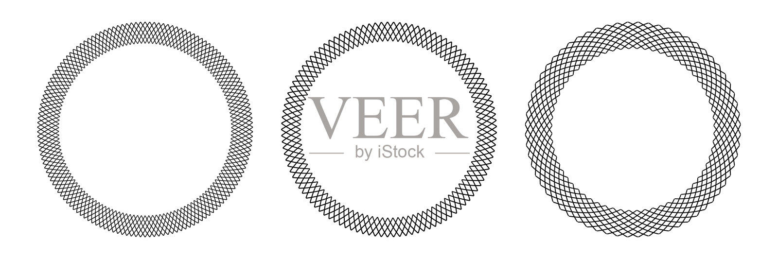 装饰几何圆形边界图案。圆网格框架。设计元素图片