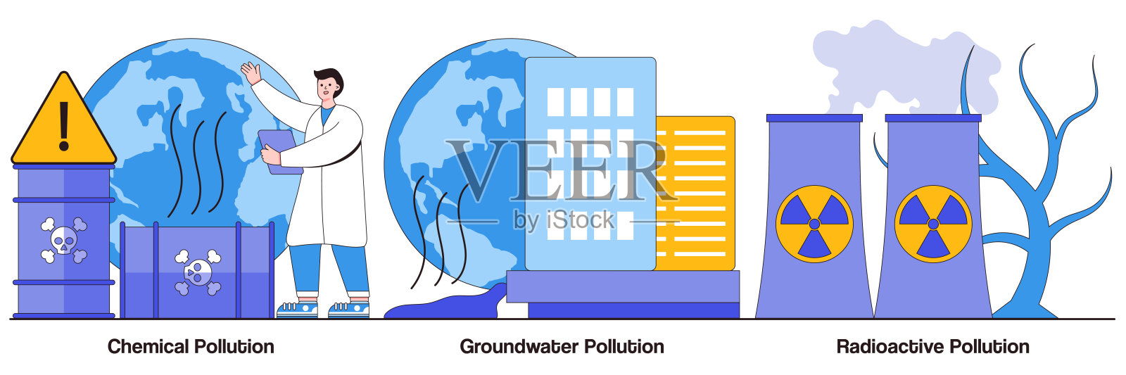 化学,地下水,和放射性污染插图包插画图片素材