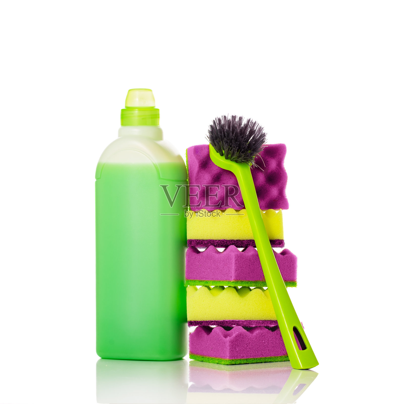 色彩鲜艳的清洁项目,为专业或家庭清洁照片摄影图片