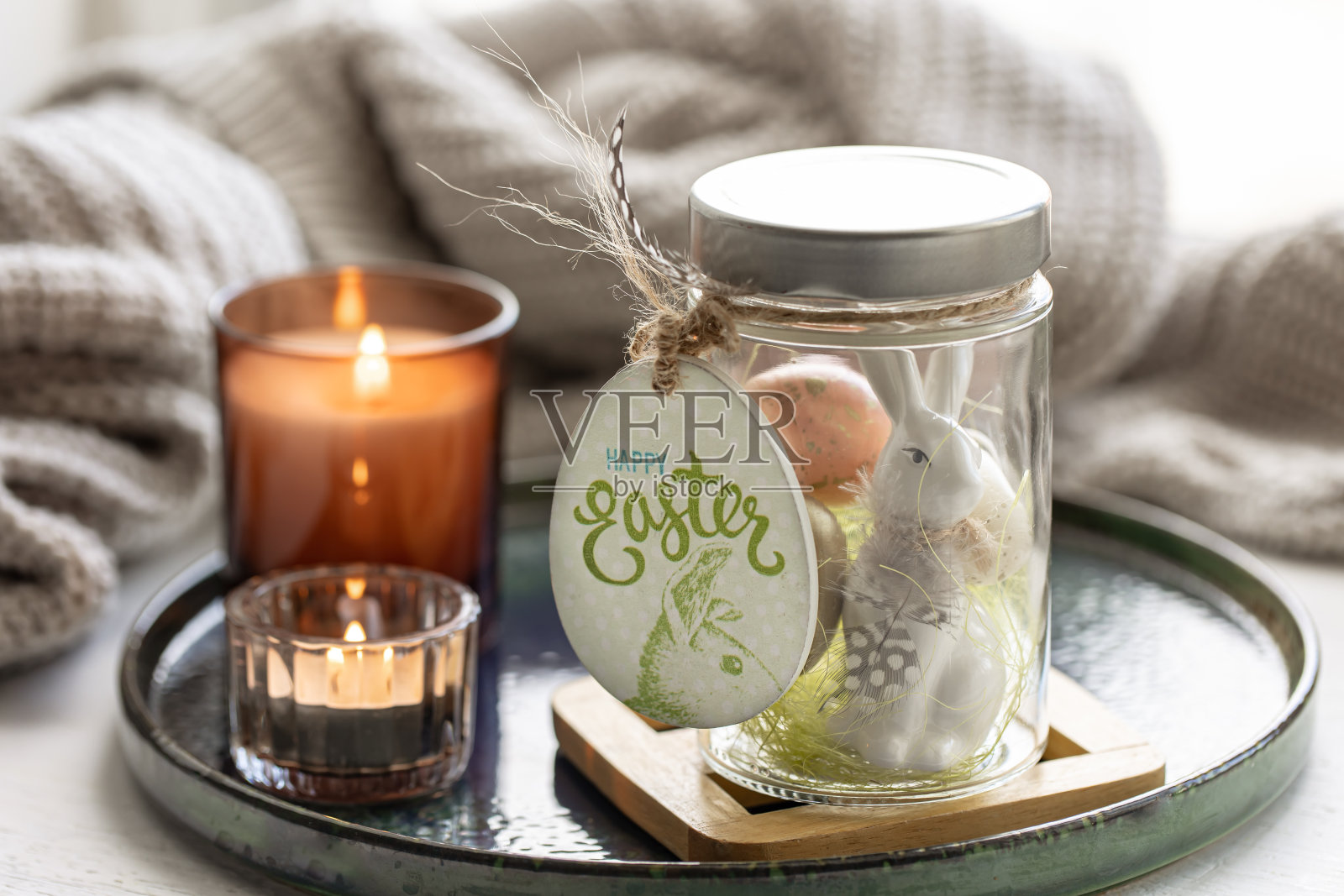 复活节的节日组成与装饰细节接近。照片摄影图片