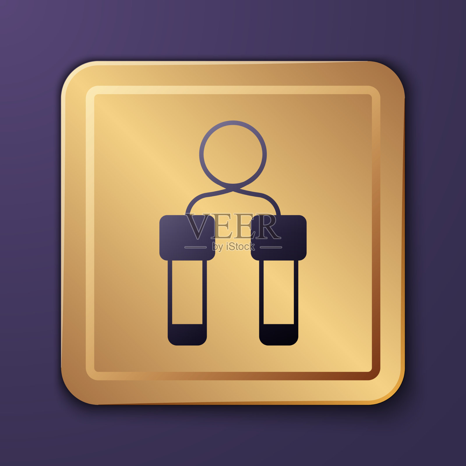 紫色跳绳图标孤立在紫色上图标素材