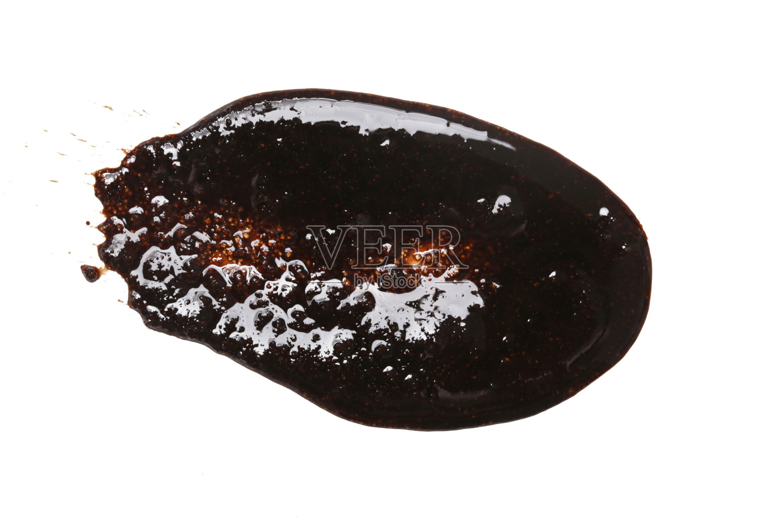 咖啡磨砂、泥或木炭面膜隔离在白色上照片摄影图片