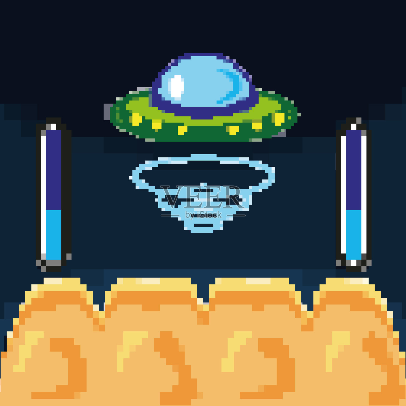 像素游戏不明飞行物插画图片素材