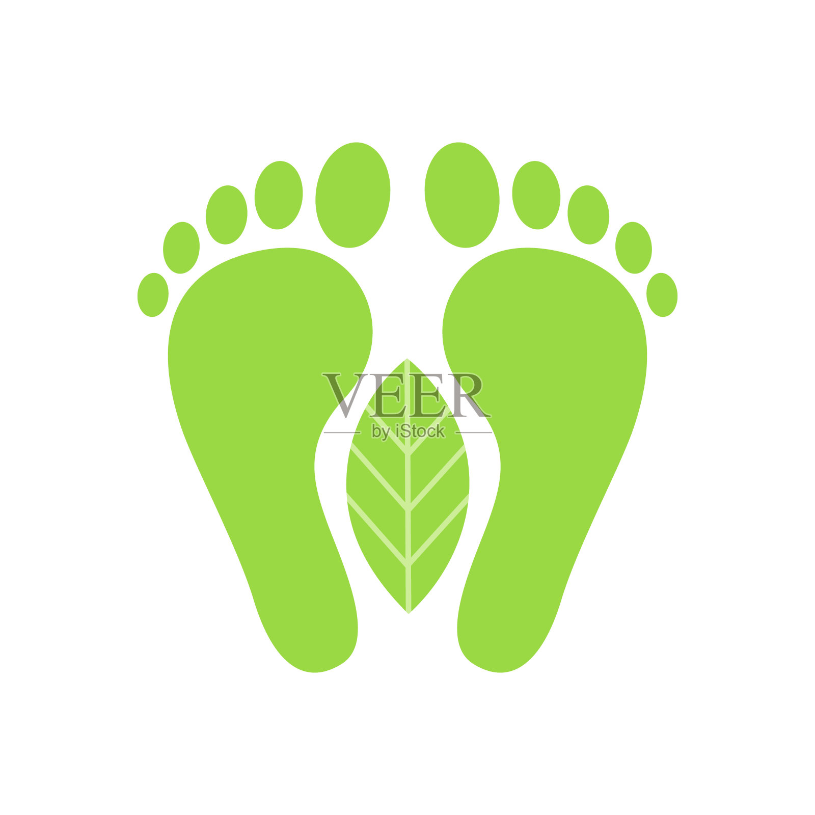 碳足迹。生态友好的矢量图标设计。向量插画图片素材