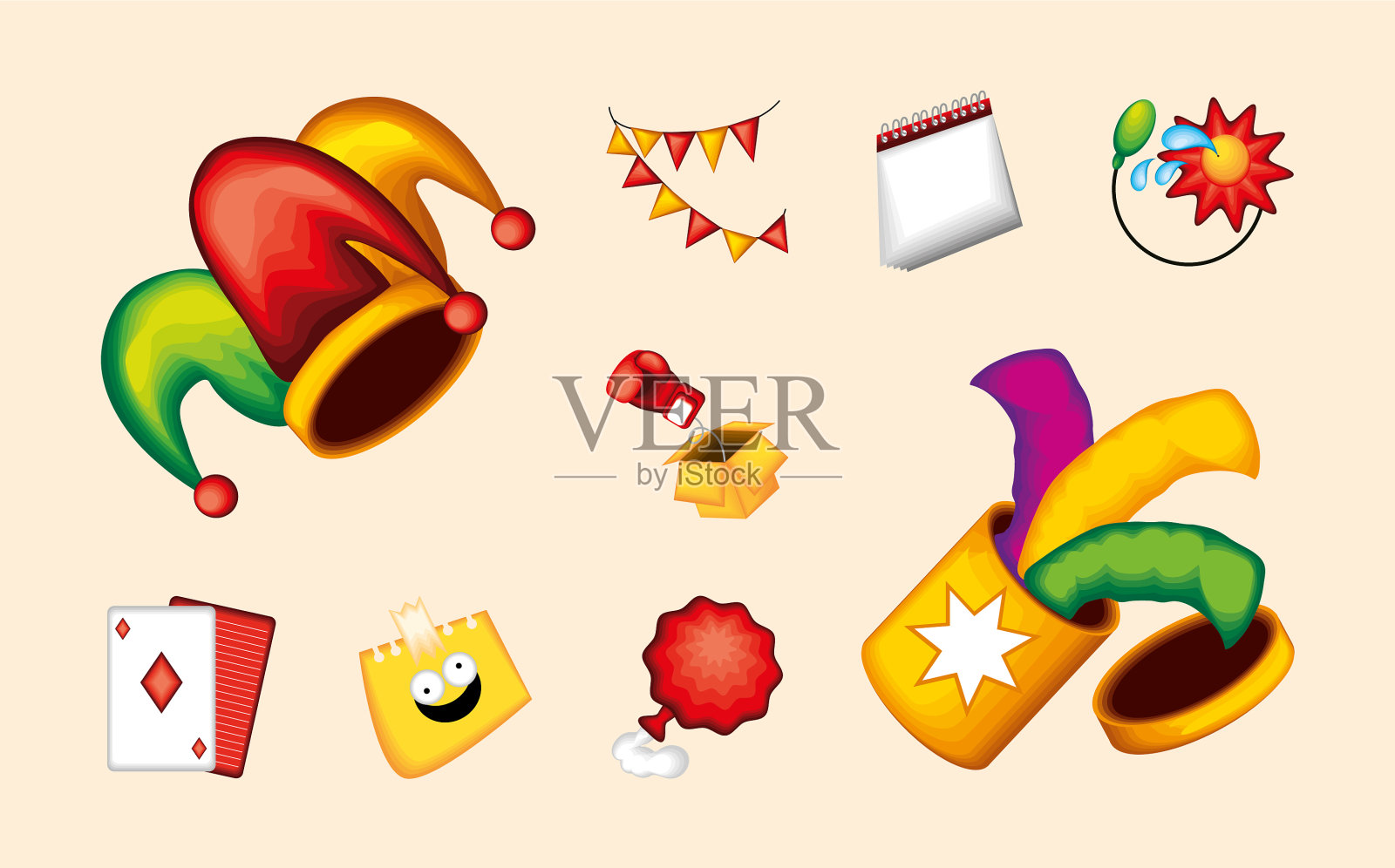 愚人节的恶作剧图标插画图片素材