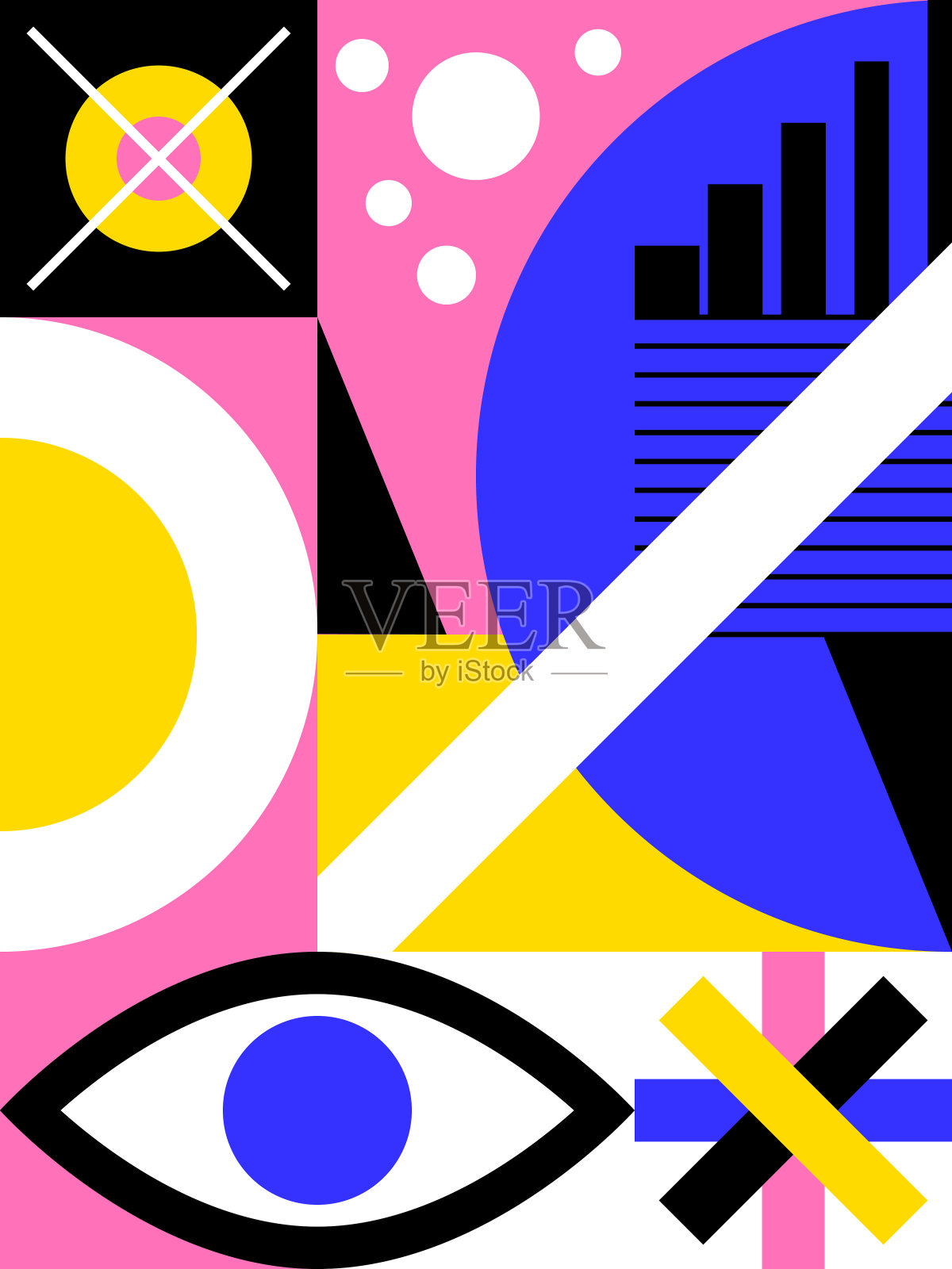 包豪斯风格的几何形状海报插画图片素材