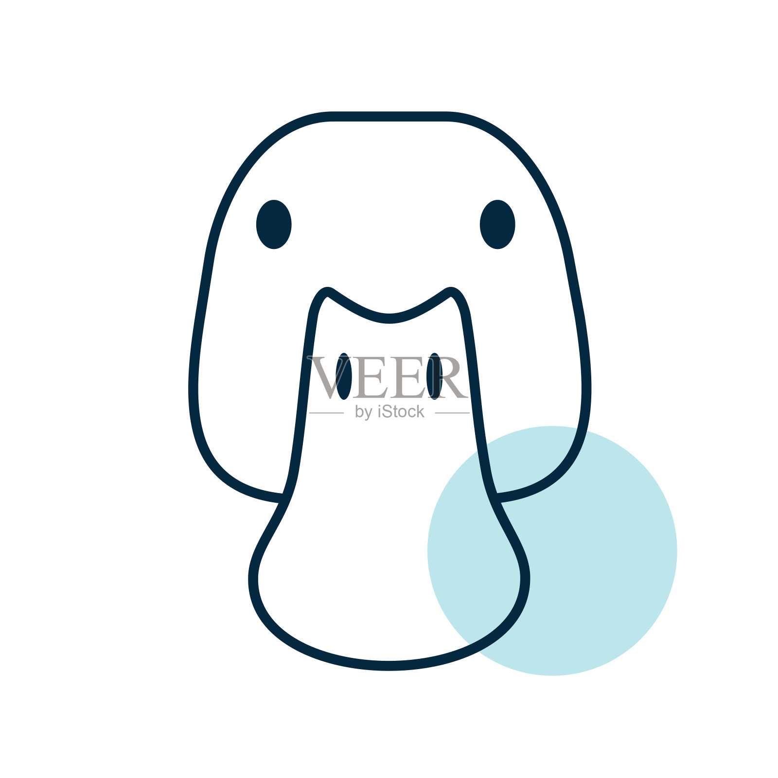 鸭图标。农场动物矢量插图插画图片素材