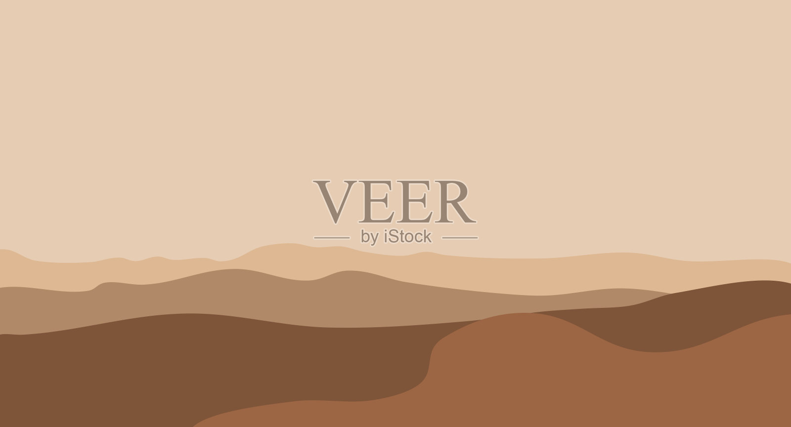 抽象风景海报。现代背景平面设计,现代波西米亚山脉极简主义墙壁装饰。插画图片素材