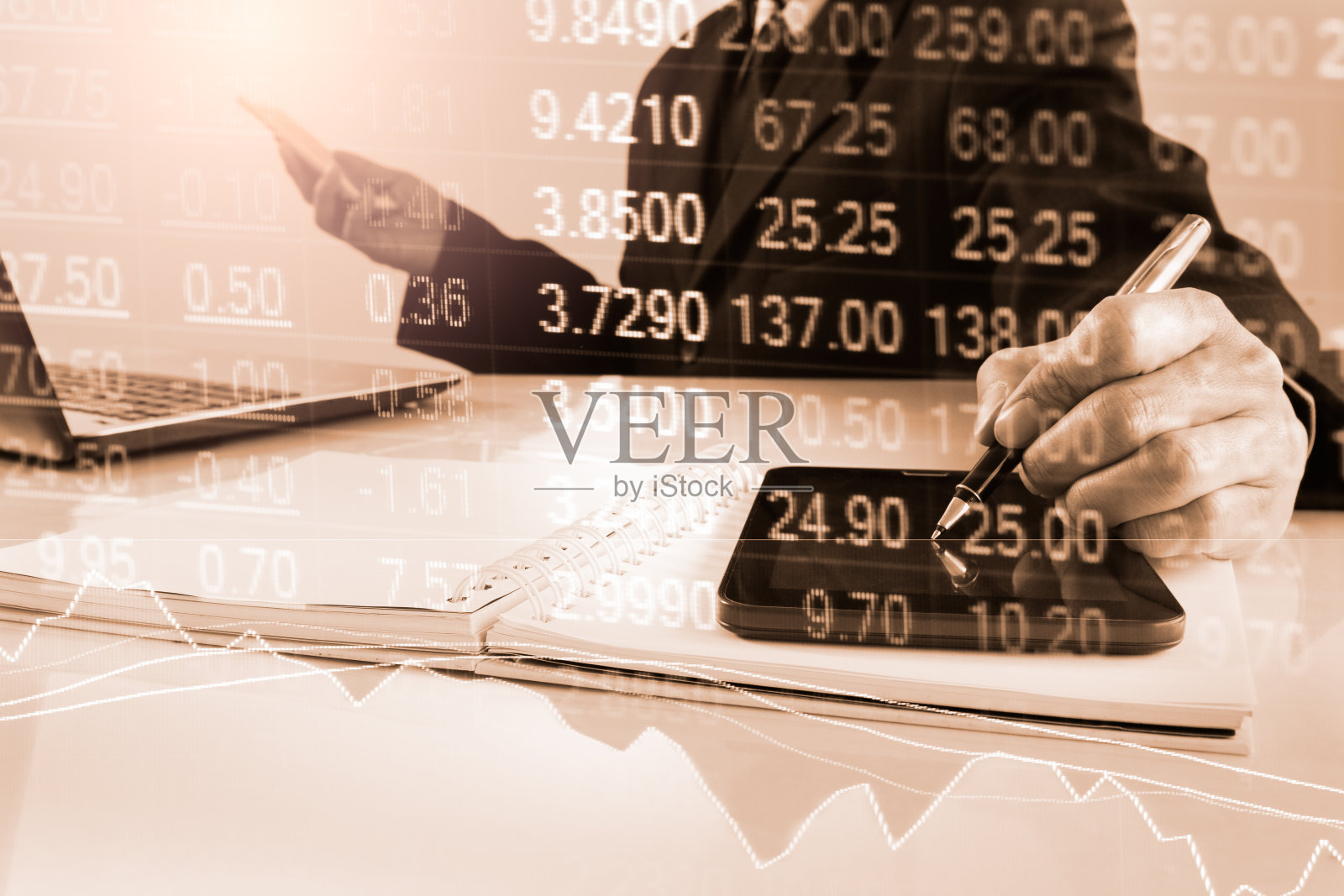 股票市场或外汇交易图表和烛台图适合金融投资概念。经济趋势背景下的商业理念和所有的艺术作品设计。抽象的金融背景。照片摄影图片