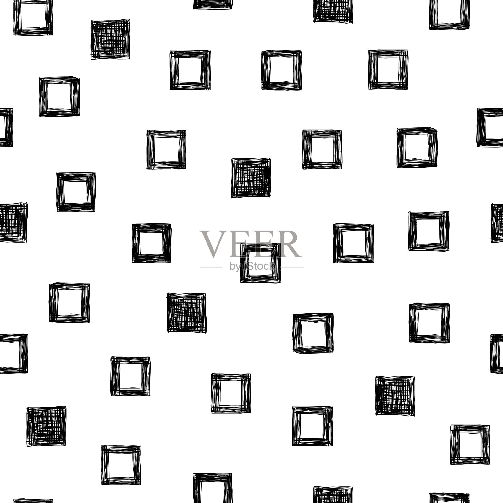 无缝图案与垃圾方块。插画图片素材