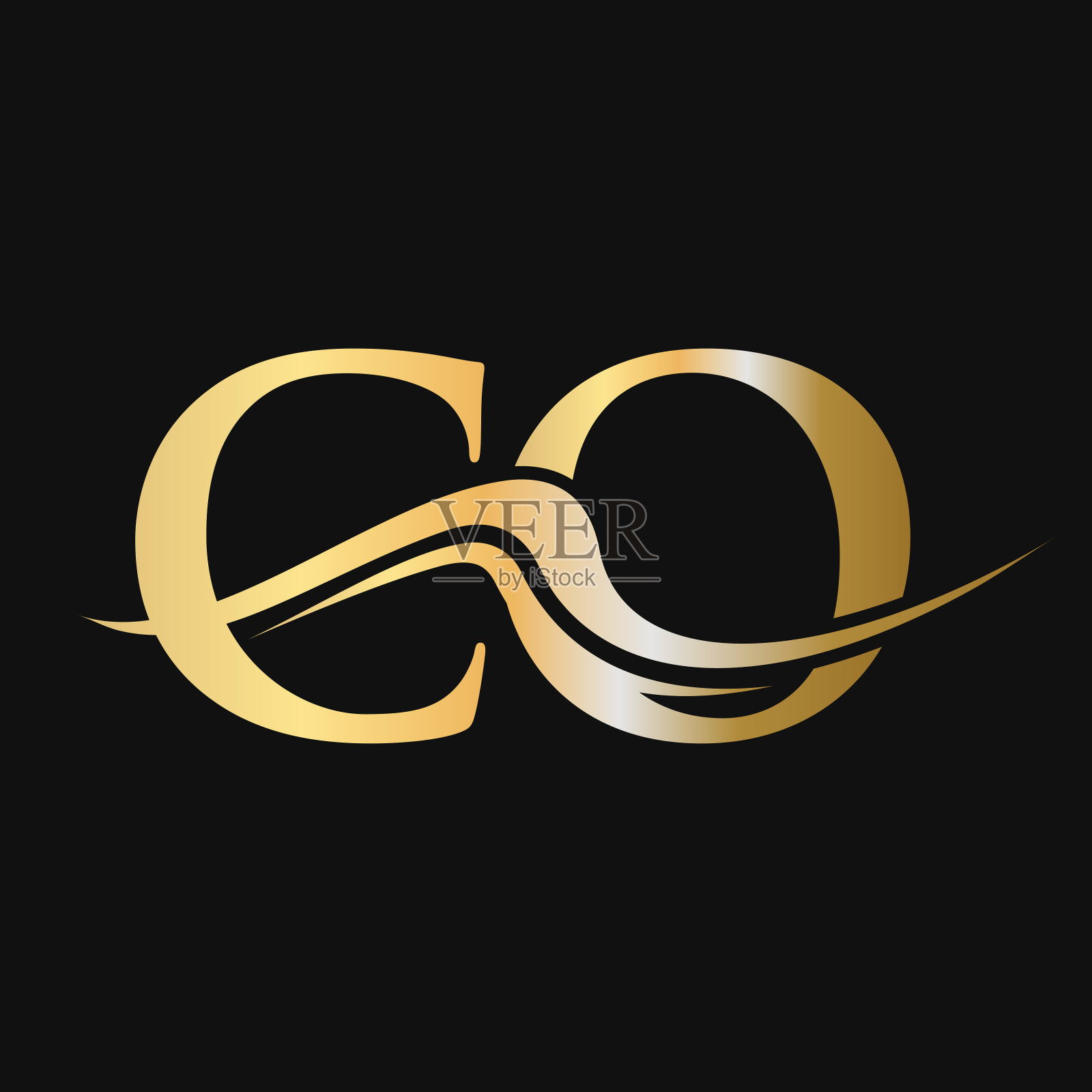 字母CO标志设计。商业和公司标志的初始CO标志模版插画图片素材