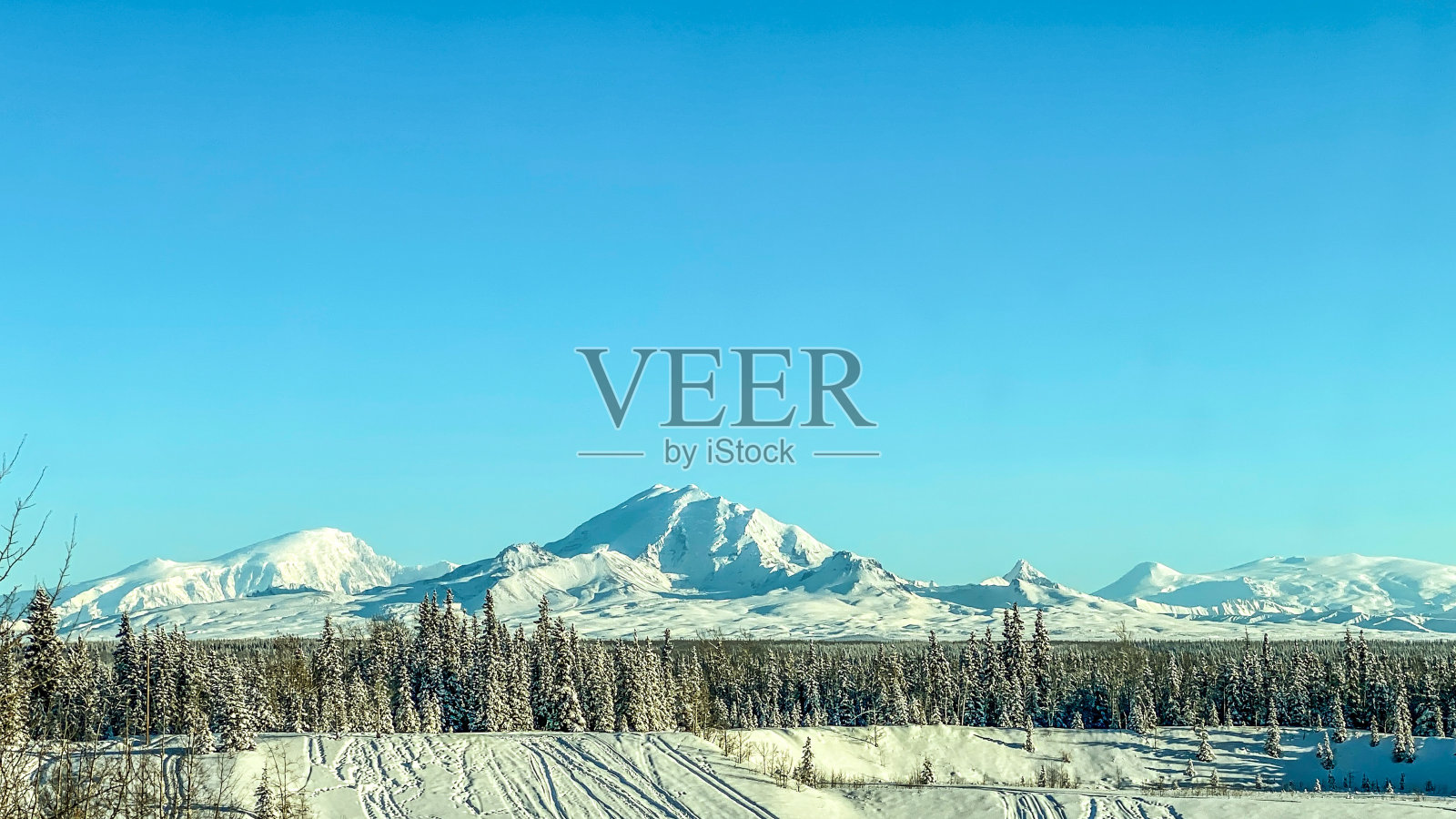 阿拉斯加-天际线- Wrangle圣伊莱亚斯山脉照片摄影图片