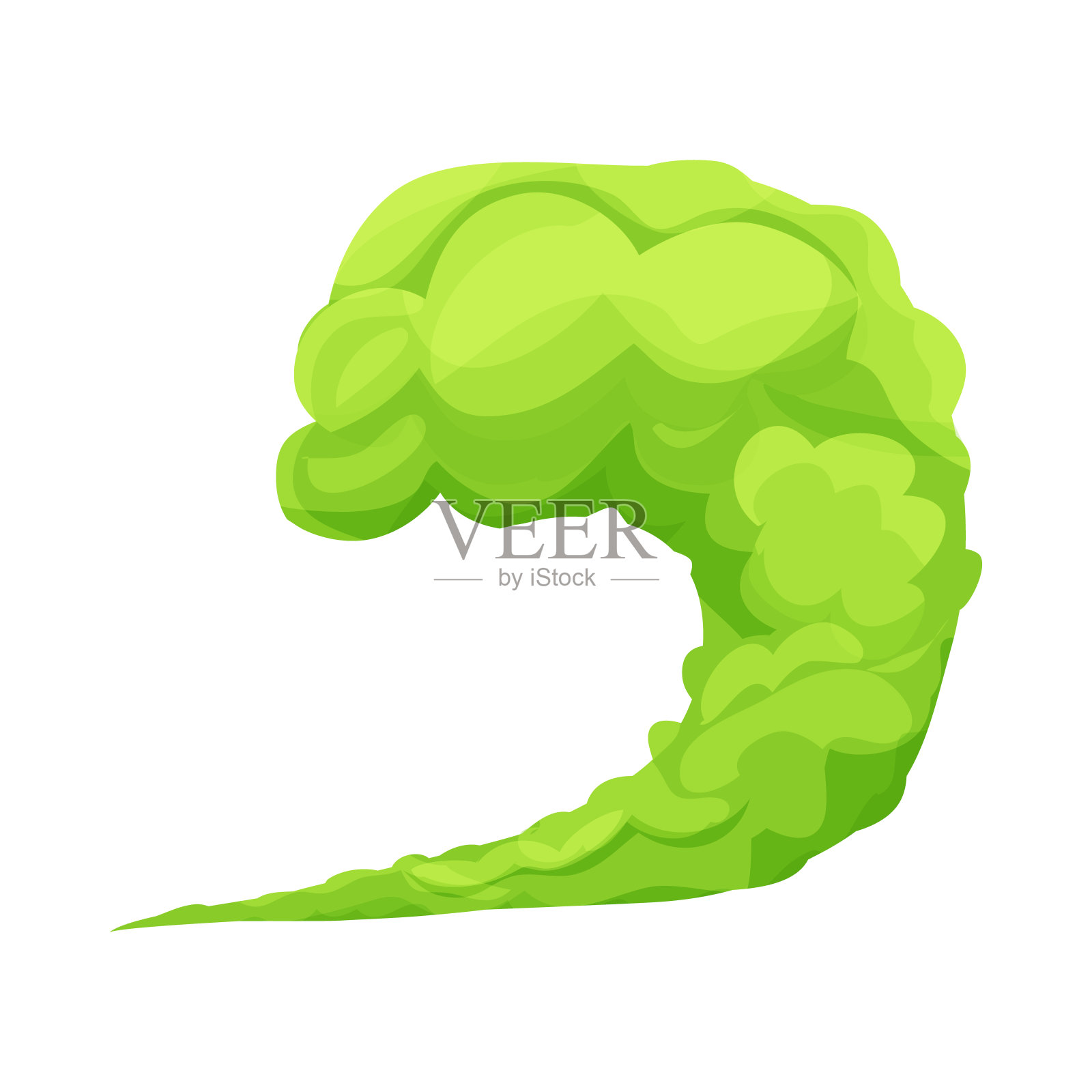 绿色的气味蒸汽,有毒的恶臭烟,灰尘云或放屁漫画风格孤立在白色的背景上。糟糕的芳香气味。矢量图插画图片素材