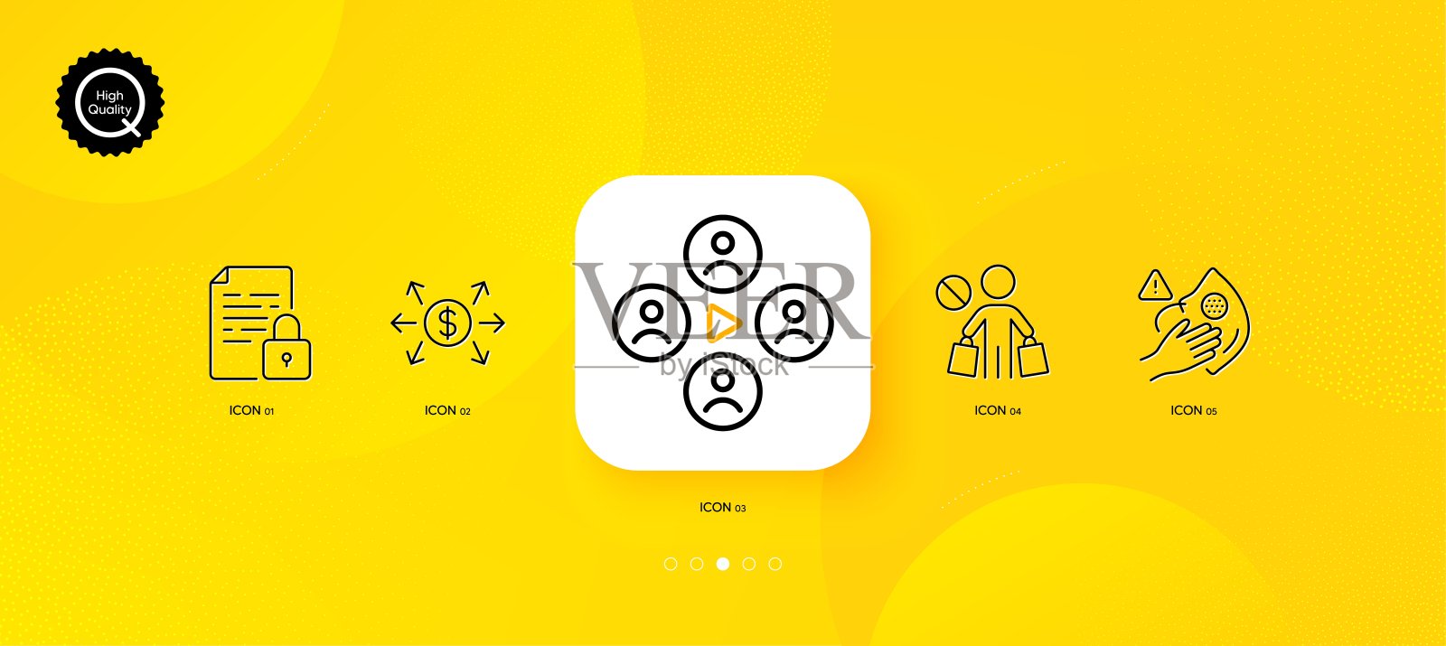 美元交换,视频会议和停止购物最小线图标。对于web应用,打印。向量图标素材