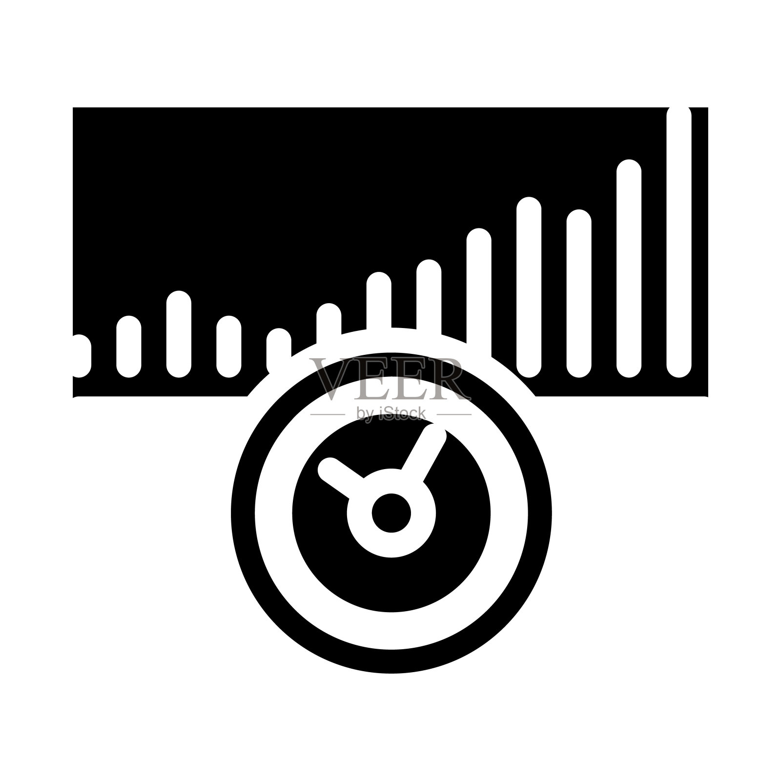 增加时间字形图标矢量插图图标素材