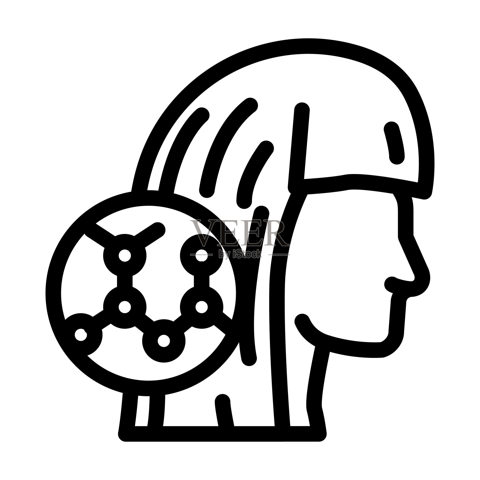 肌酸或其他头发化学品线图标矢量插图插画图片素材