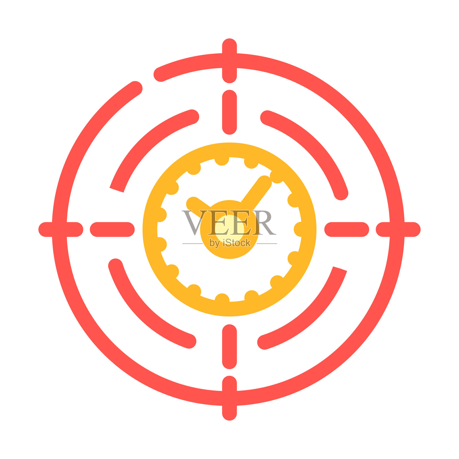 时间管理目标彩色图标矢量插图插画图片素材