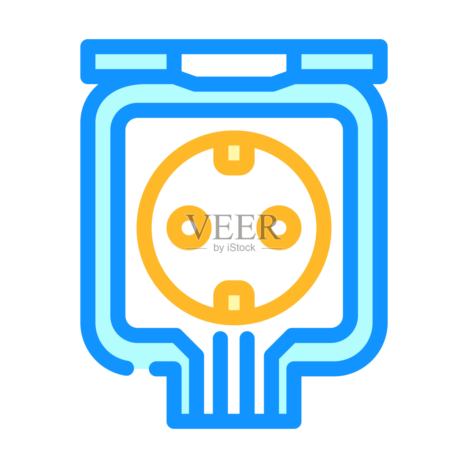 防风雨插座彩色图标矢量插图插画图片素材