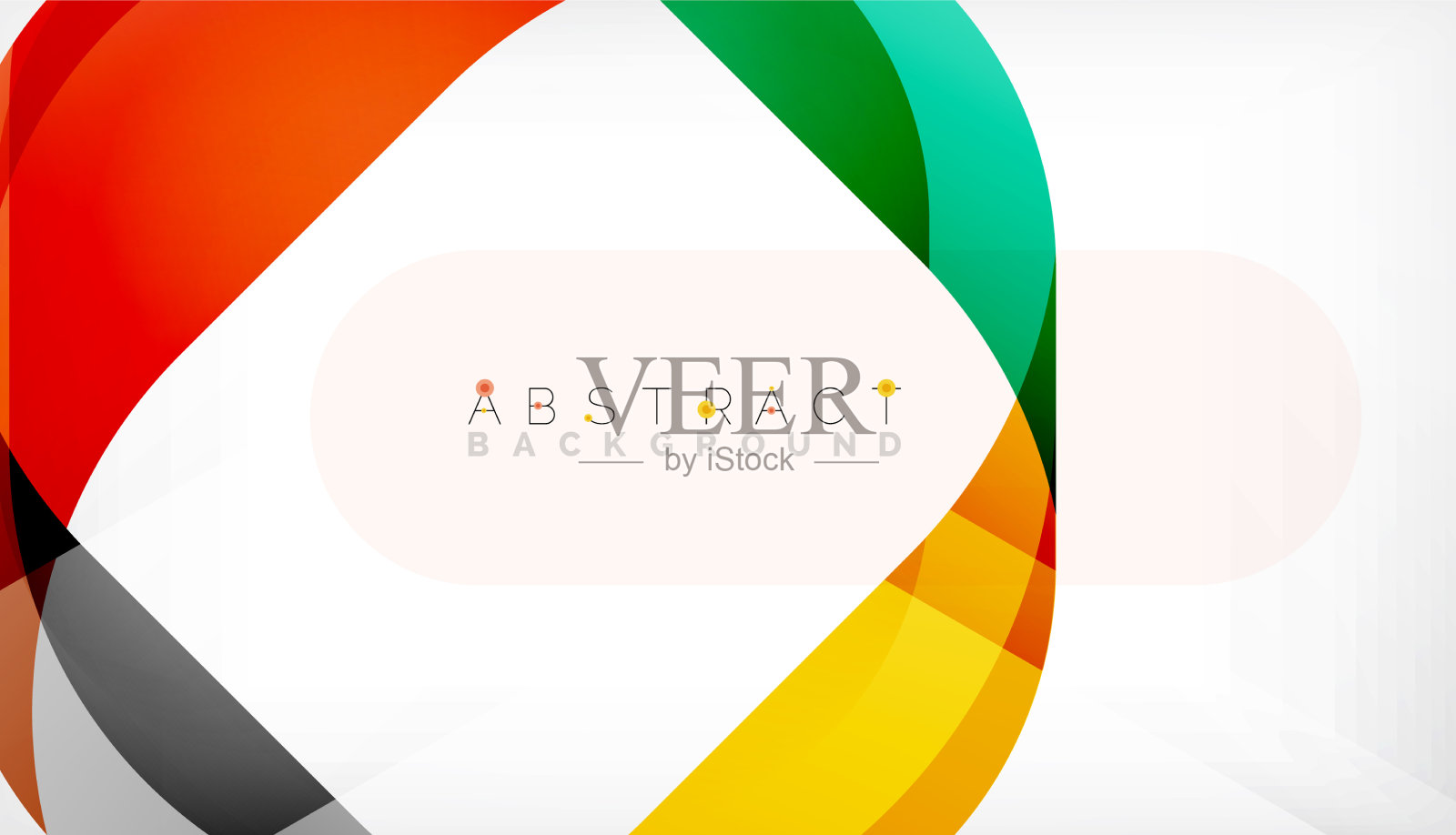 抽象的正方形形状与重叠的波浪插画图片素材