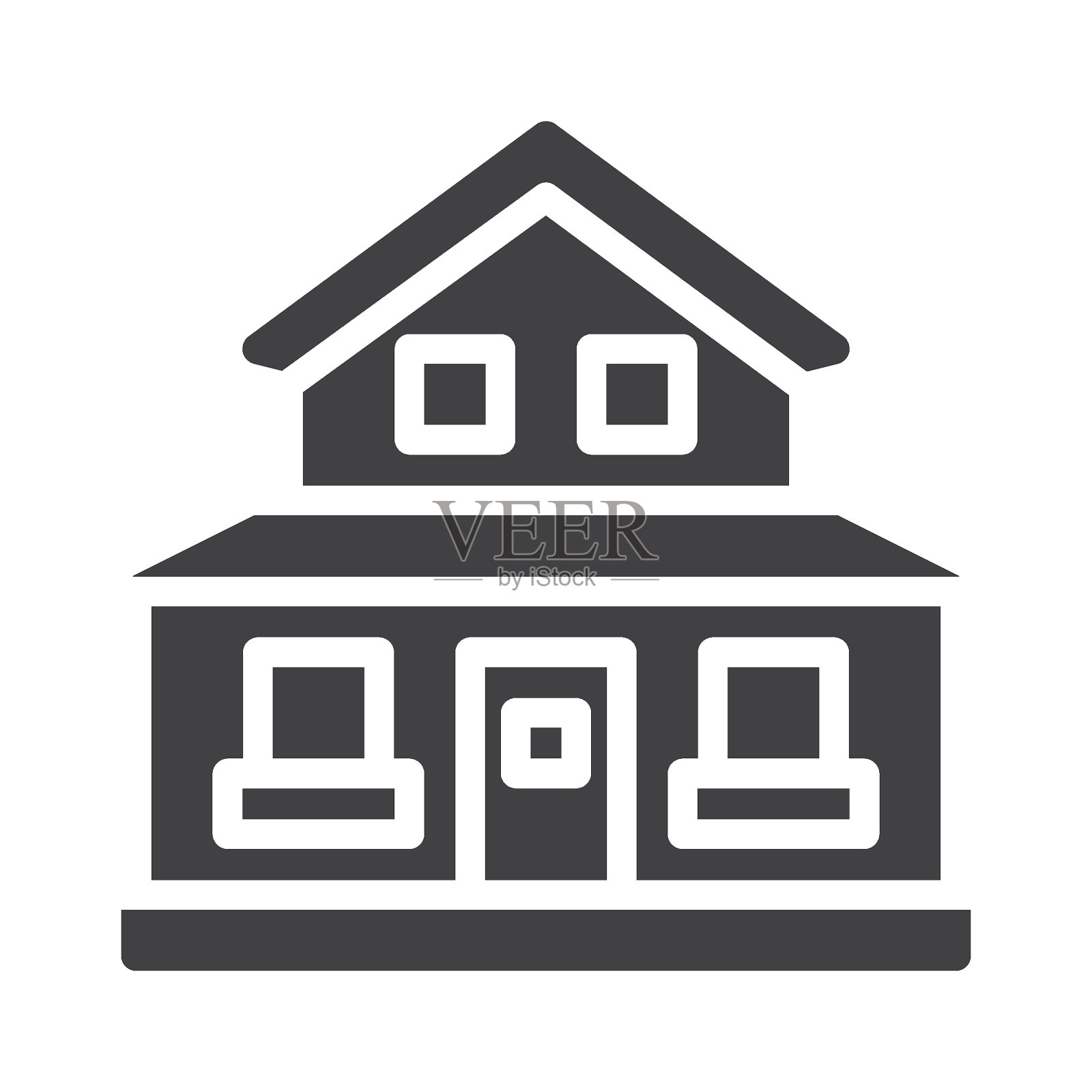 郊区住宅矢量图标图标素材