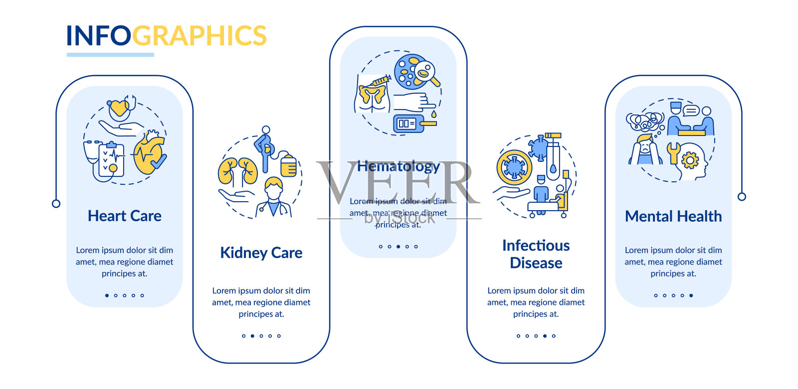 提供医疗服务矩形信息图形模板设计模板素材